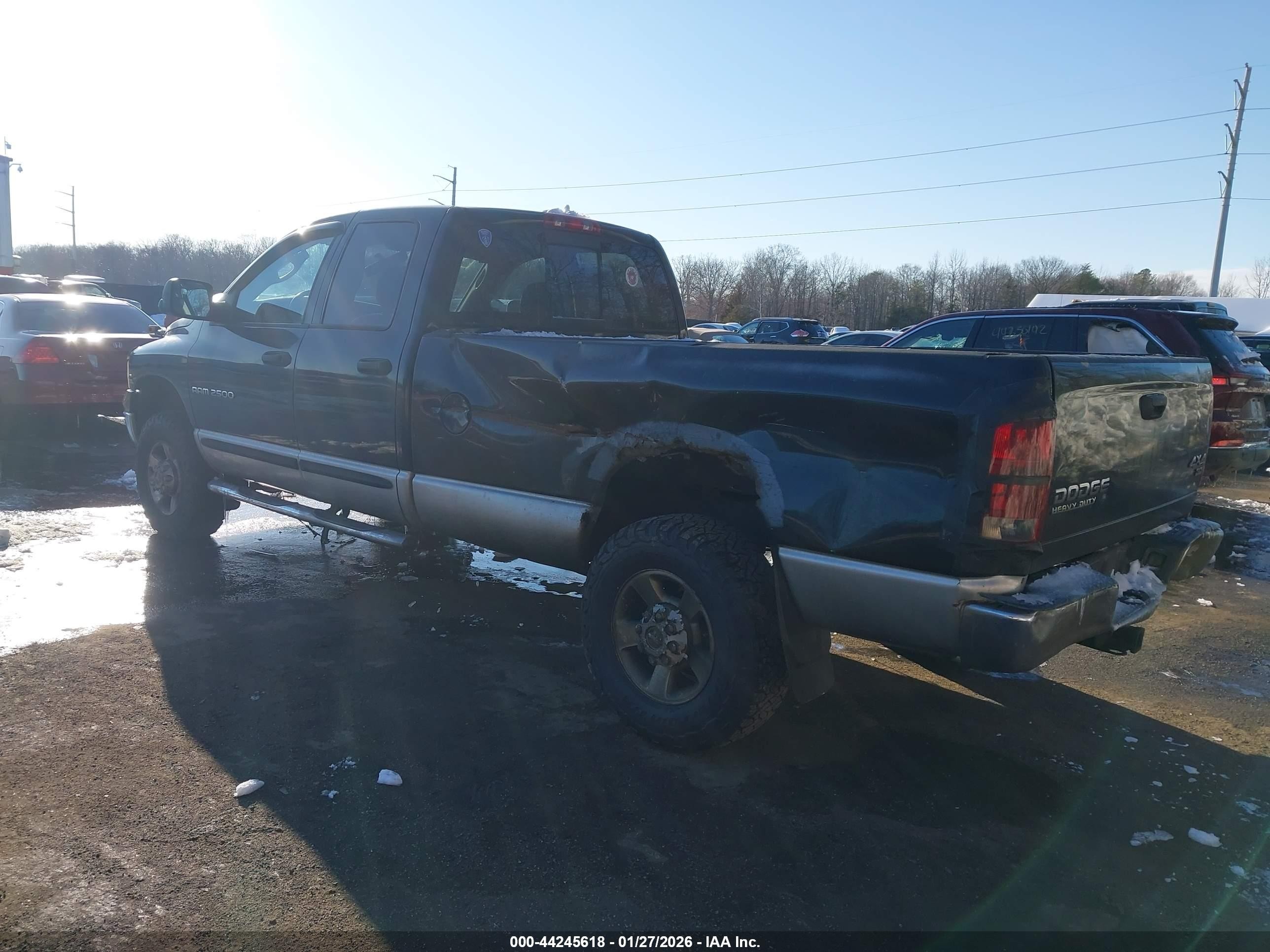 2003 Dodge Ram 2500   Черный vin: 3D7KU28613G755438