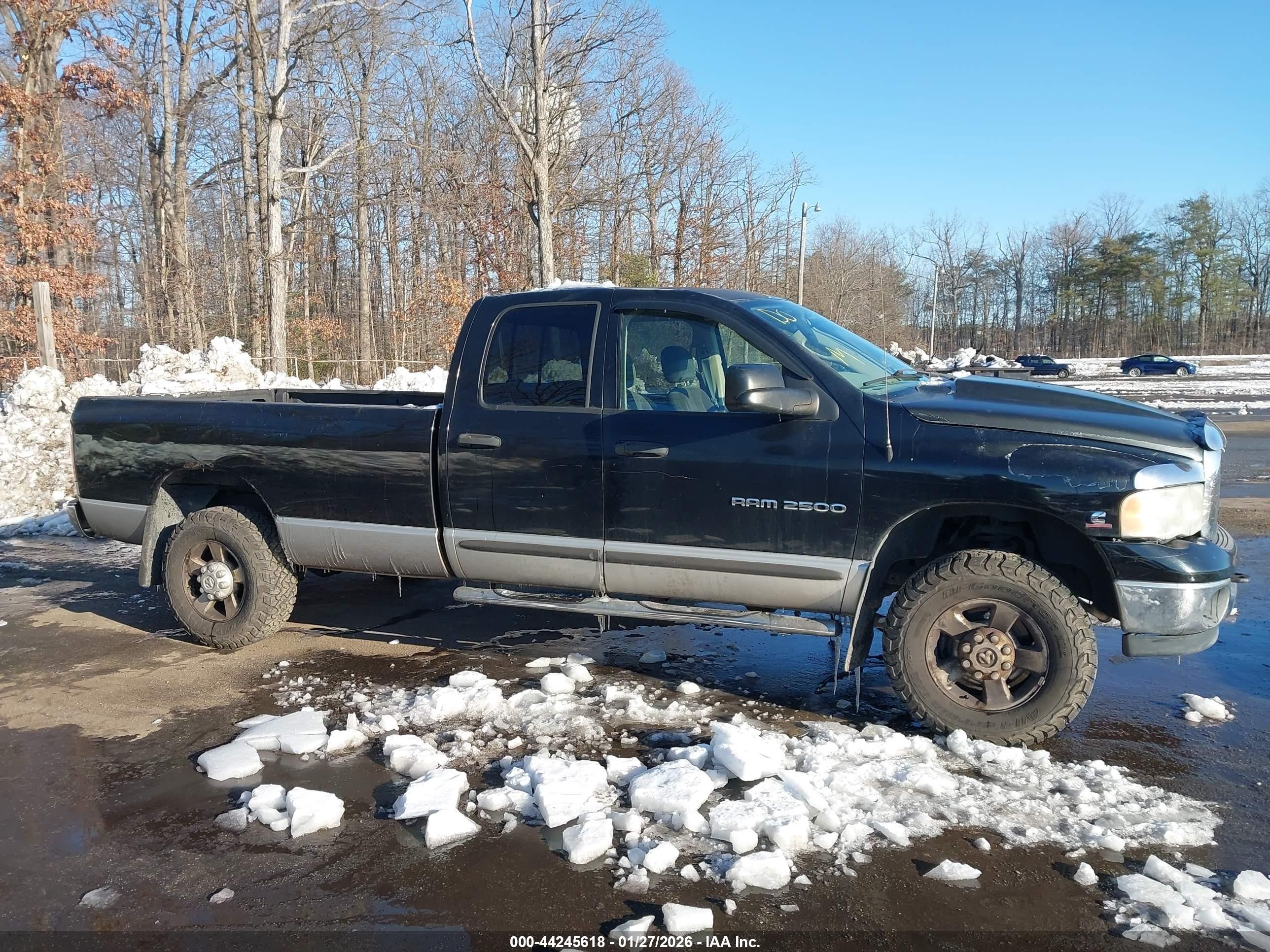2003 Dodge Ram 2500   Черный vin: 3D7KU28613G755438