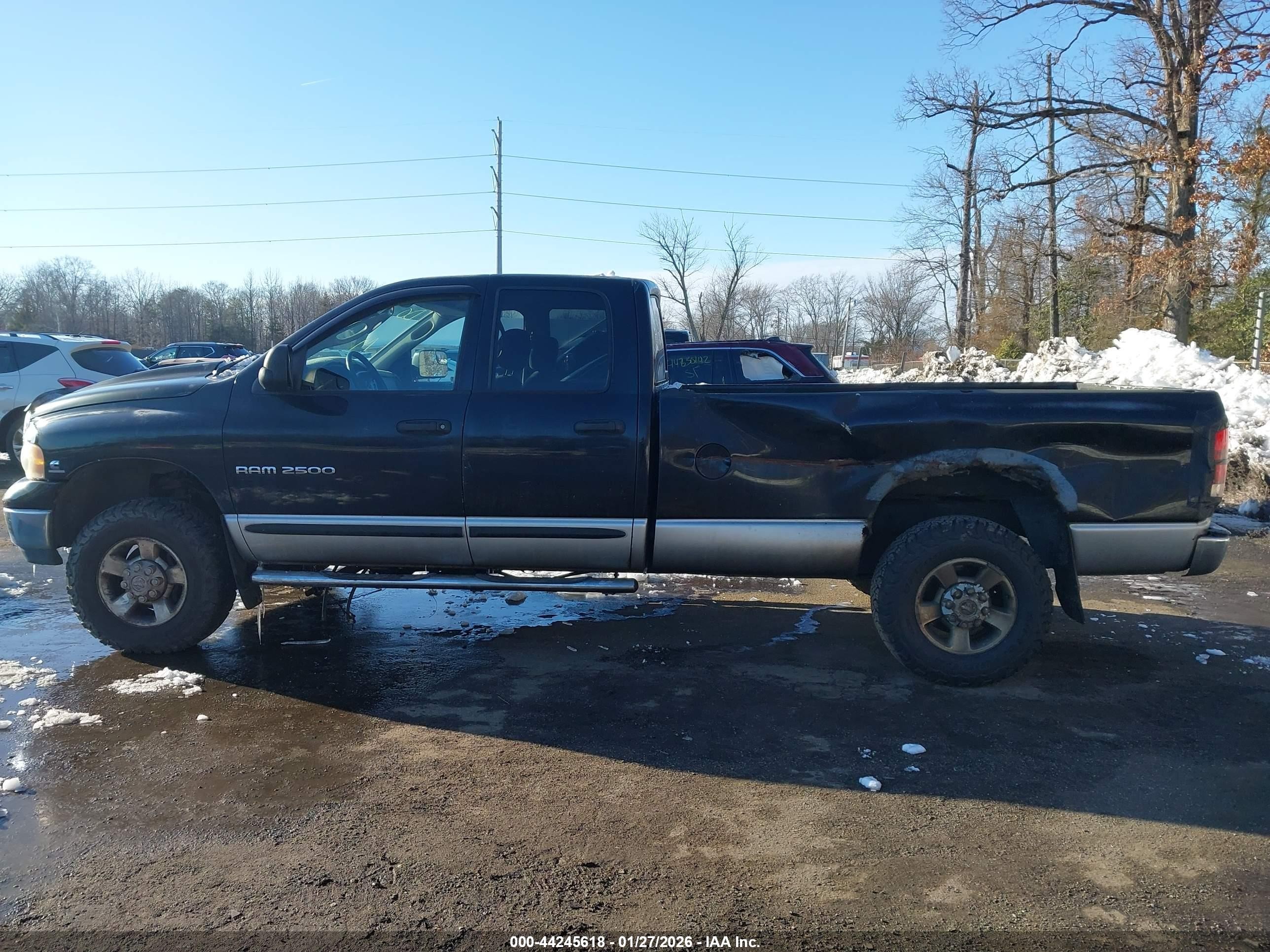 2003 Dodge Ram 2500   Черный vin: 3D7KU28613G755438