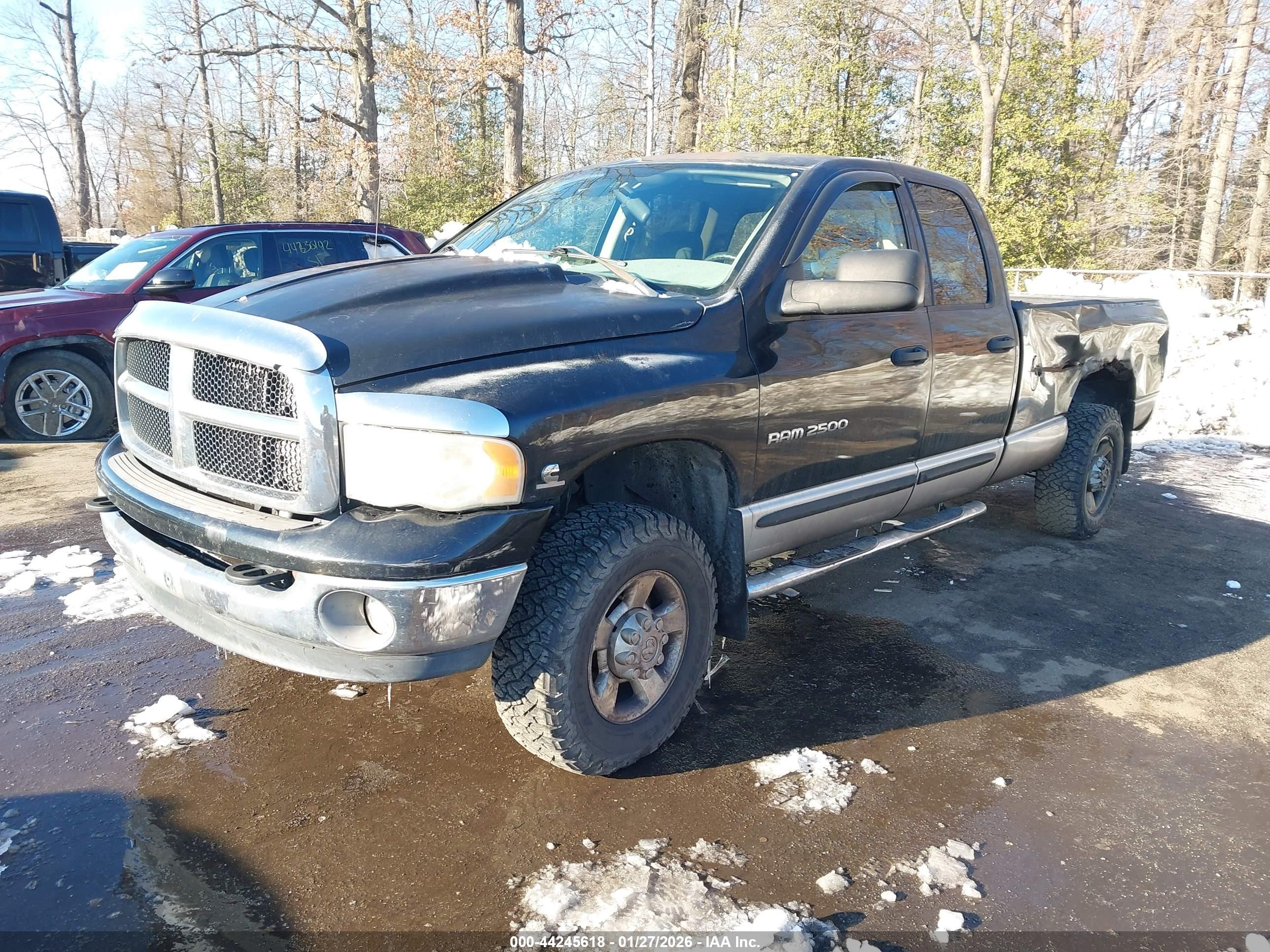 2003 Dodge Ram 2500   Черный vin: 3D7KU28613G755438