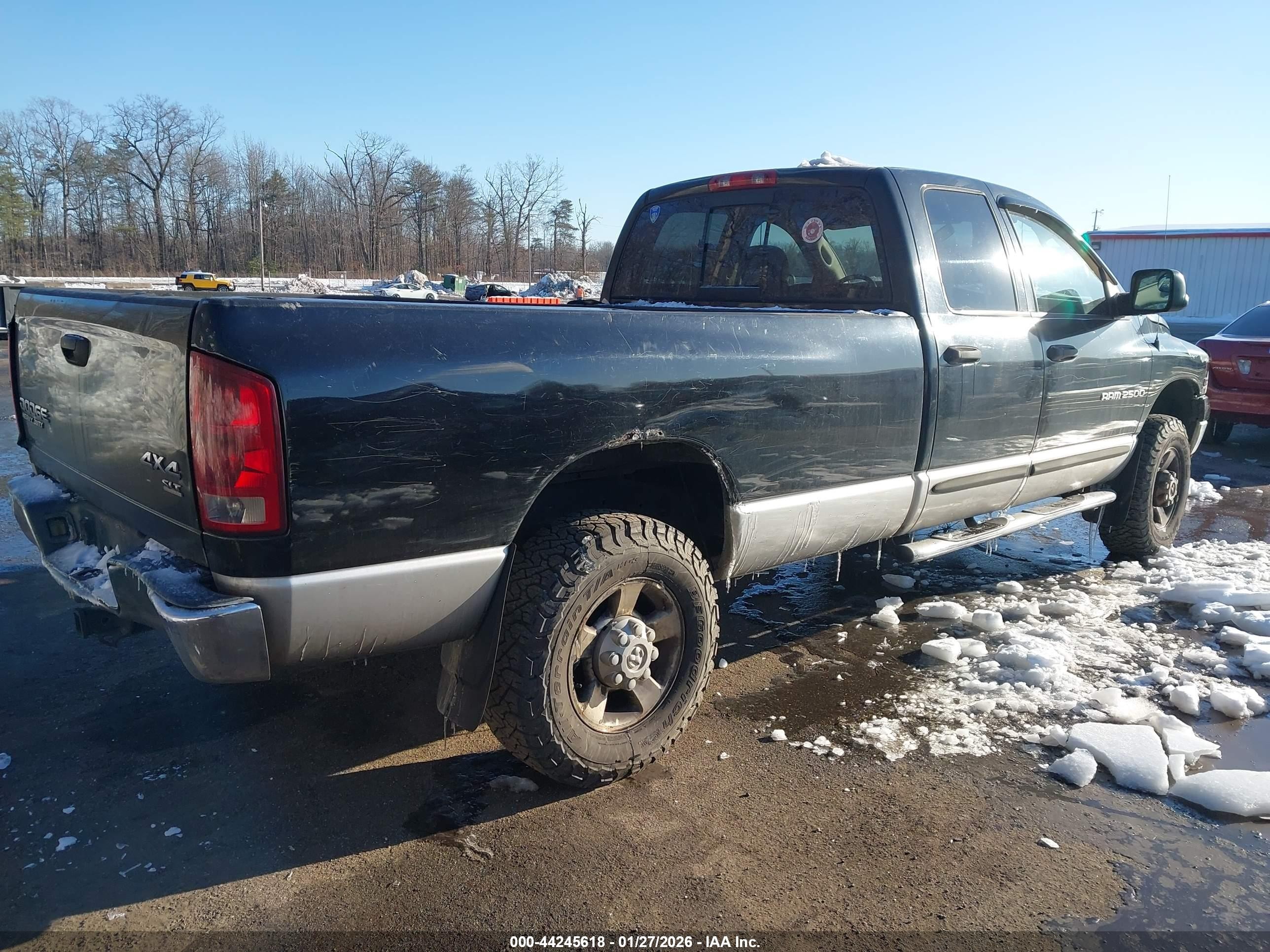 2003 Dodge Ram 2500   Черный vin: 3D7KU28613G755438