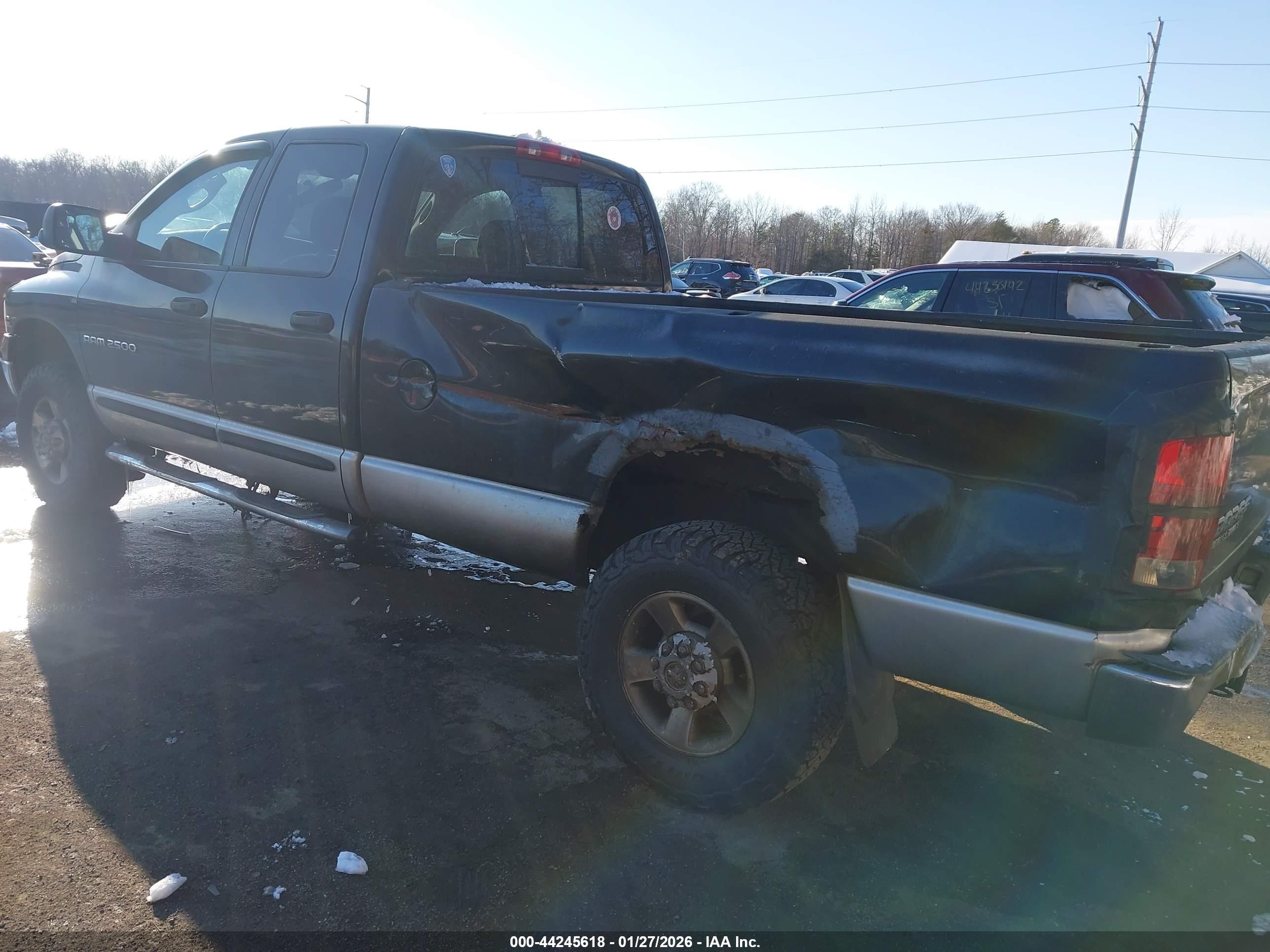 2003 Dodge Ram 2500   Черный vin: 3D7KU28613G755438