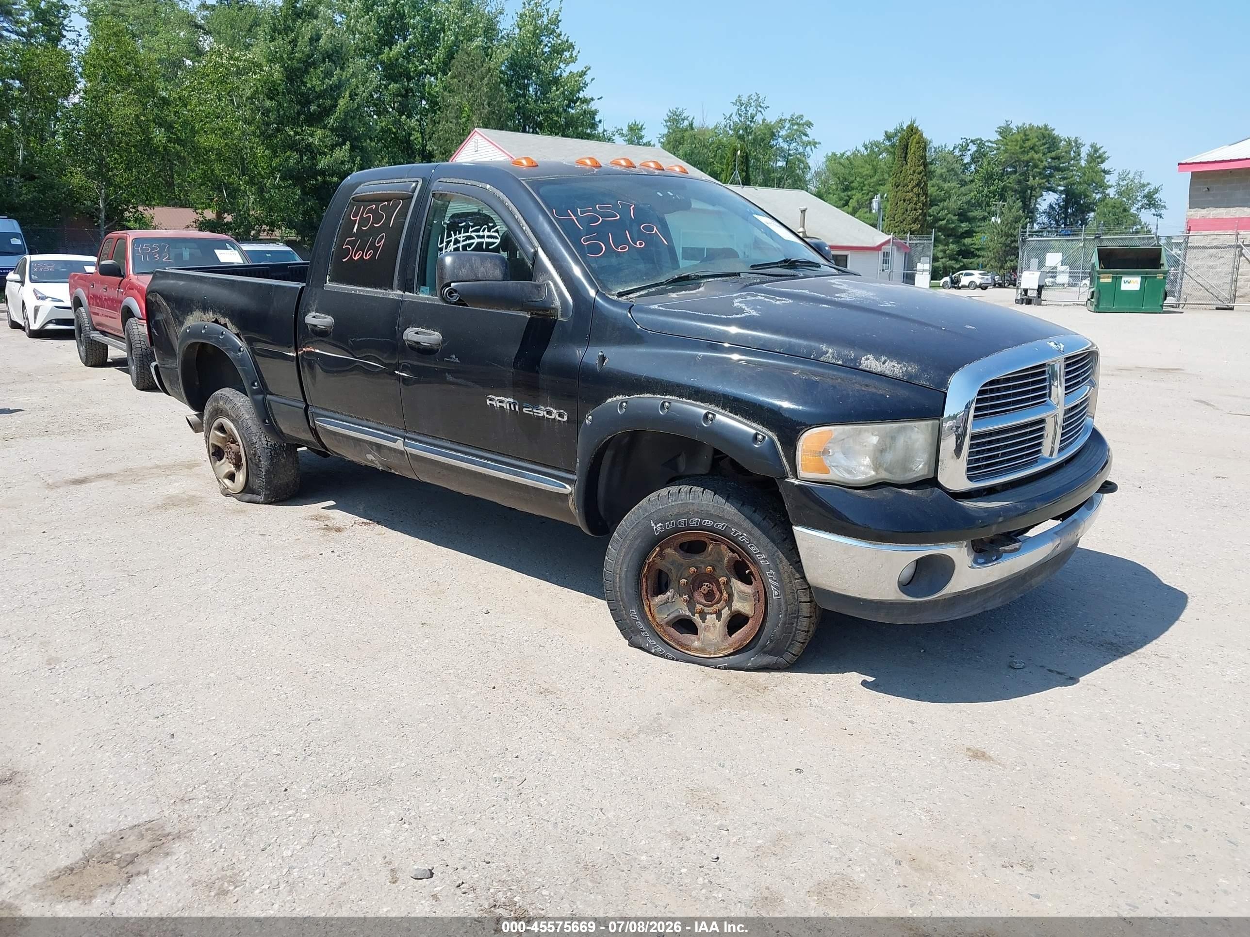 2004 Dodge Ram 2500 Slt/laramie Черный vin: 3D7KU28664G153796