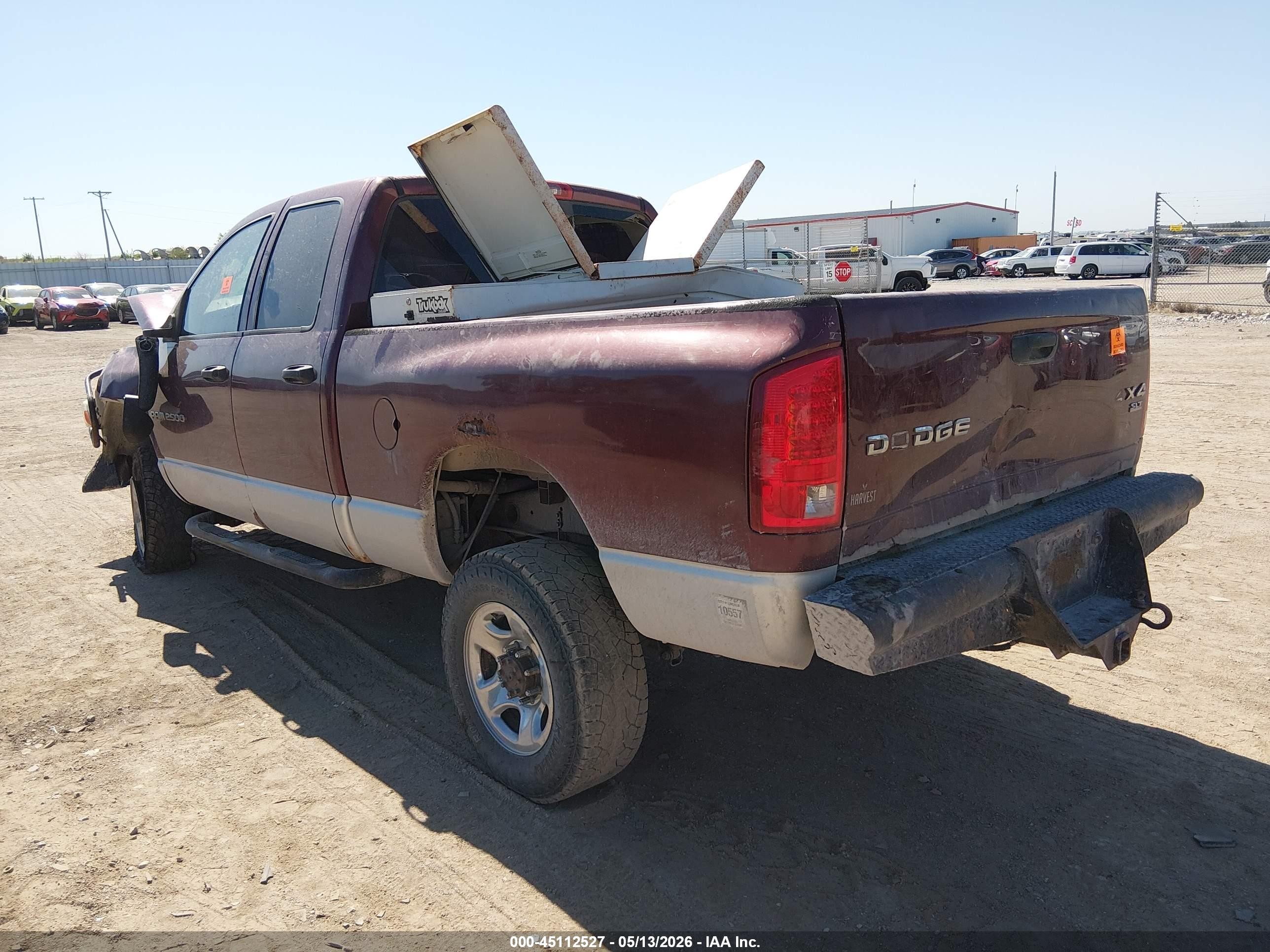 2003 Dodge Ram 2500 Slt/laramie/st Maroon vin: 3D7KU28683G706074