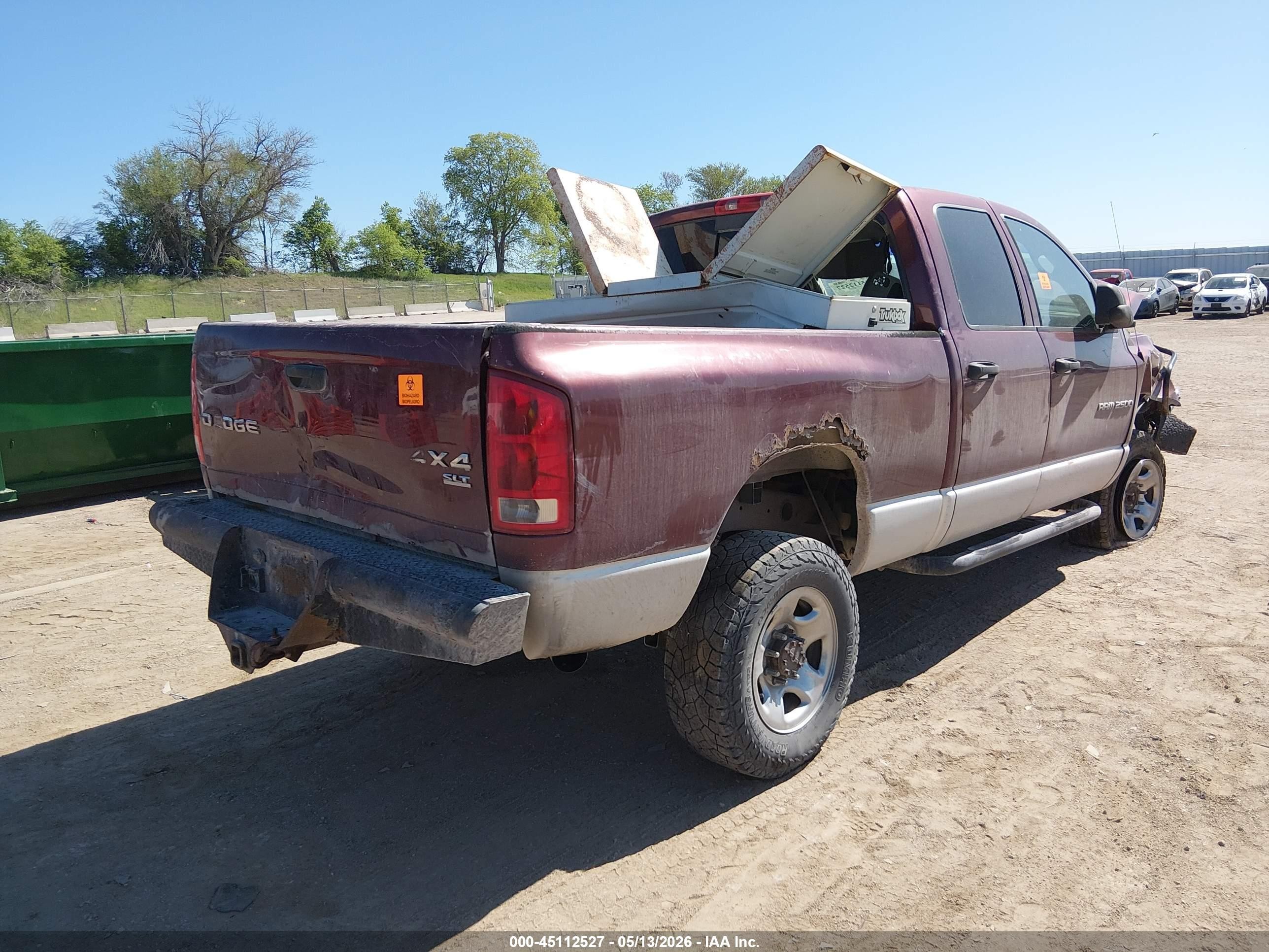 2003 Dodge Ram 2500 Slt/laramie/st Maroon vin: 3D7KU28683G706074
