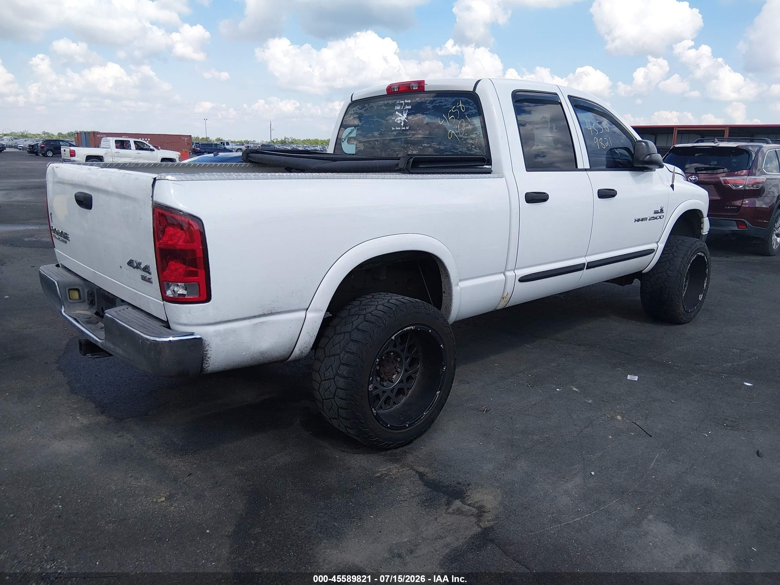 2004 Dodge Ram 2500 Slt/laramie White vin: 3D7KU28C24G220769