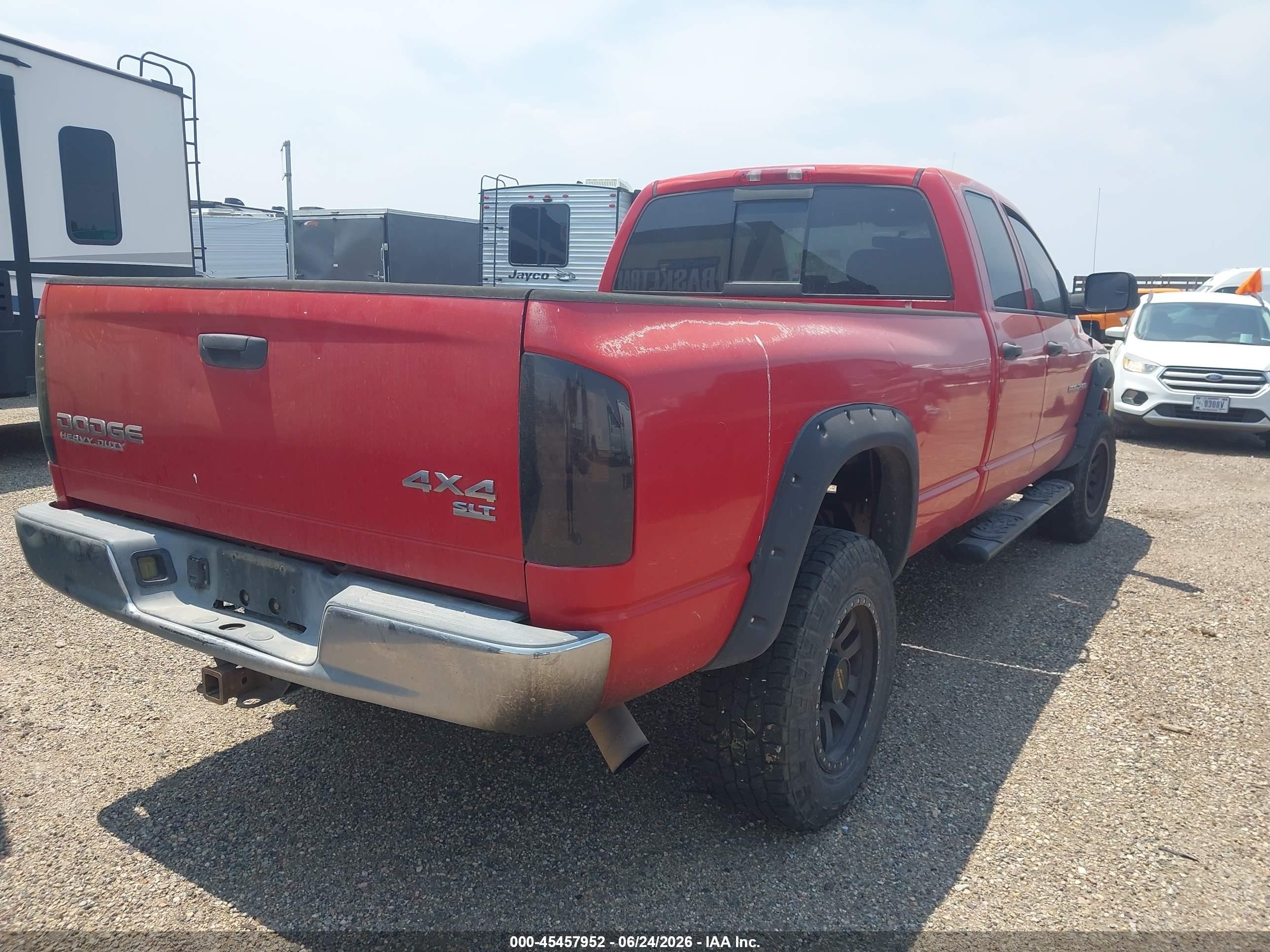 2004 Dodge Ram 2500 Slt/laramie Red vin: 3D7KU28C24G220836