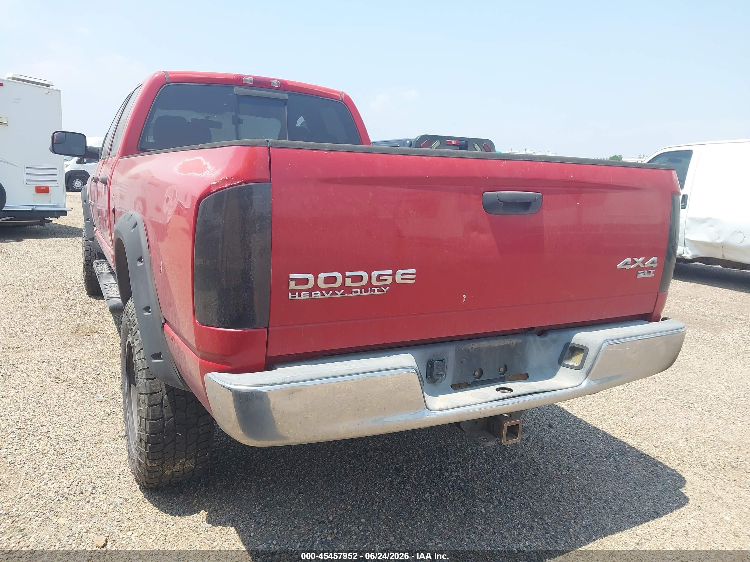 2004 Dodge Ram 2500 Slt/laramie Red vin: 3D7KU28C24G220836