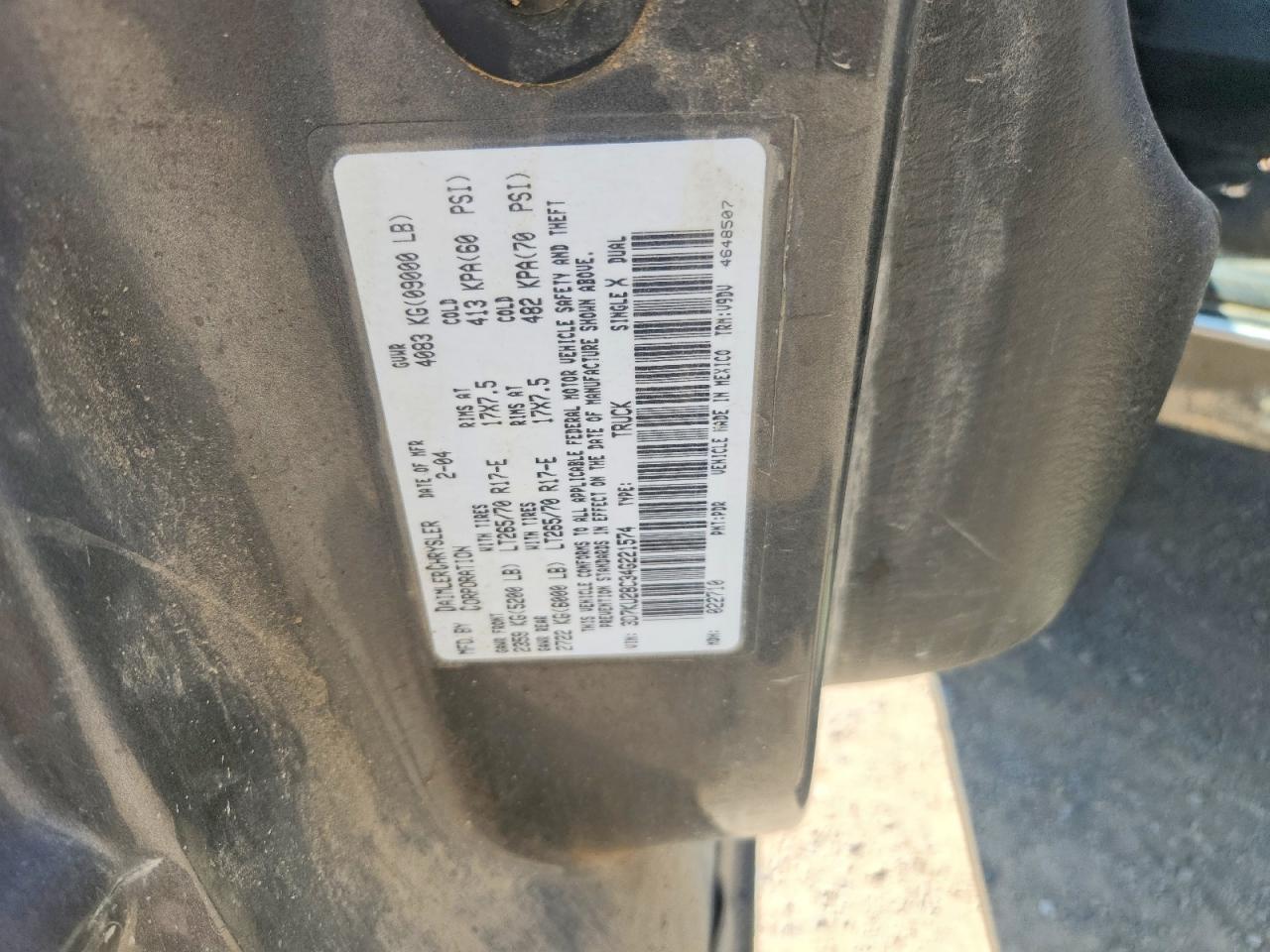 2004 Dodge Ram 2500 St/slt Silver vin: 3D7KU28C34G221574