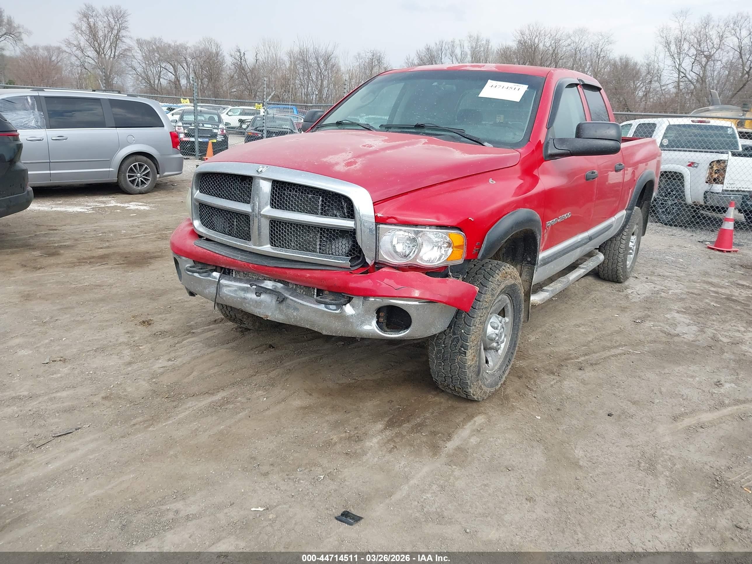 2004 Dodge Ram 2500 Slt/laramie Red vin: 3D7KU28C44G113514