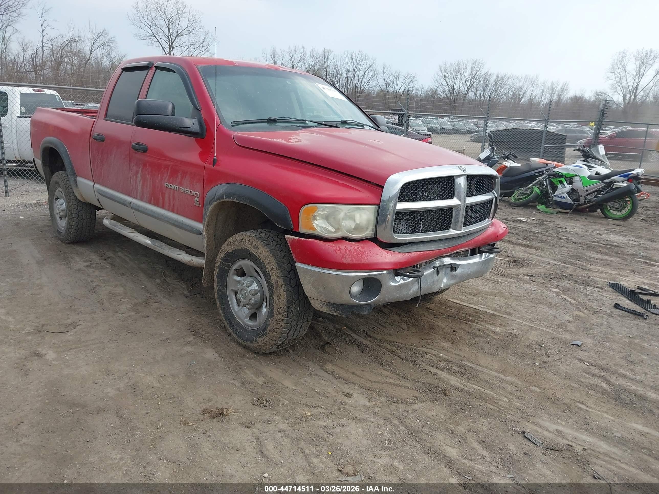 2004 Dodge Ram 2500 Slt/laramie Red vin: 3D7KU28C44G113514