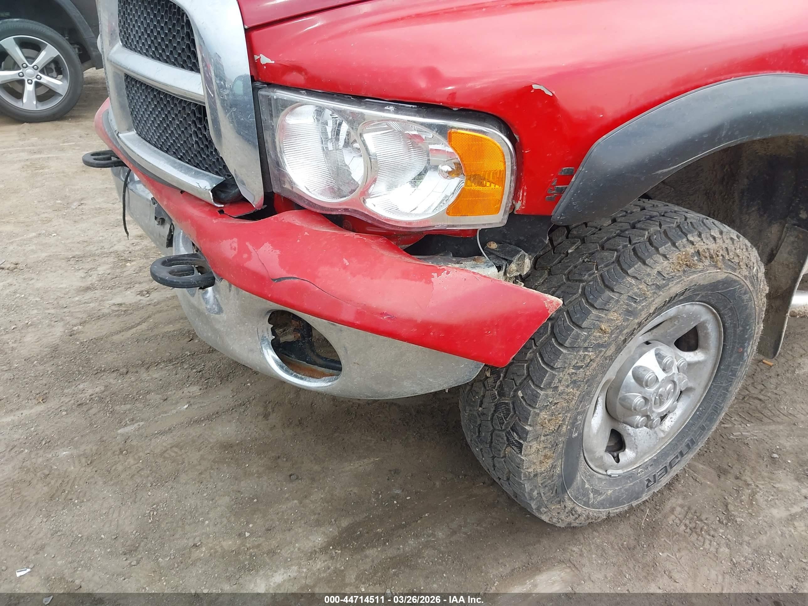 2004 Dodge Ram 2500 Slt/laramie Red vin: 3D7KU28C44G113514