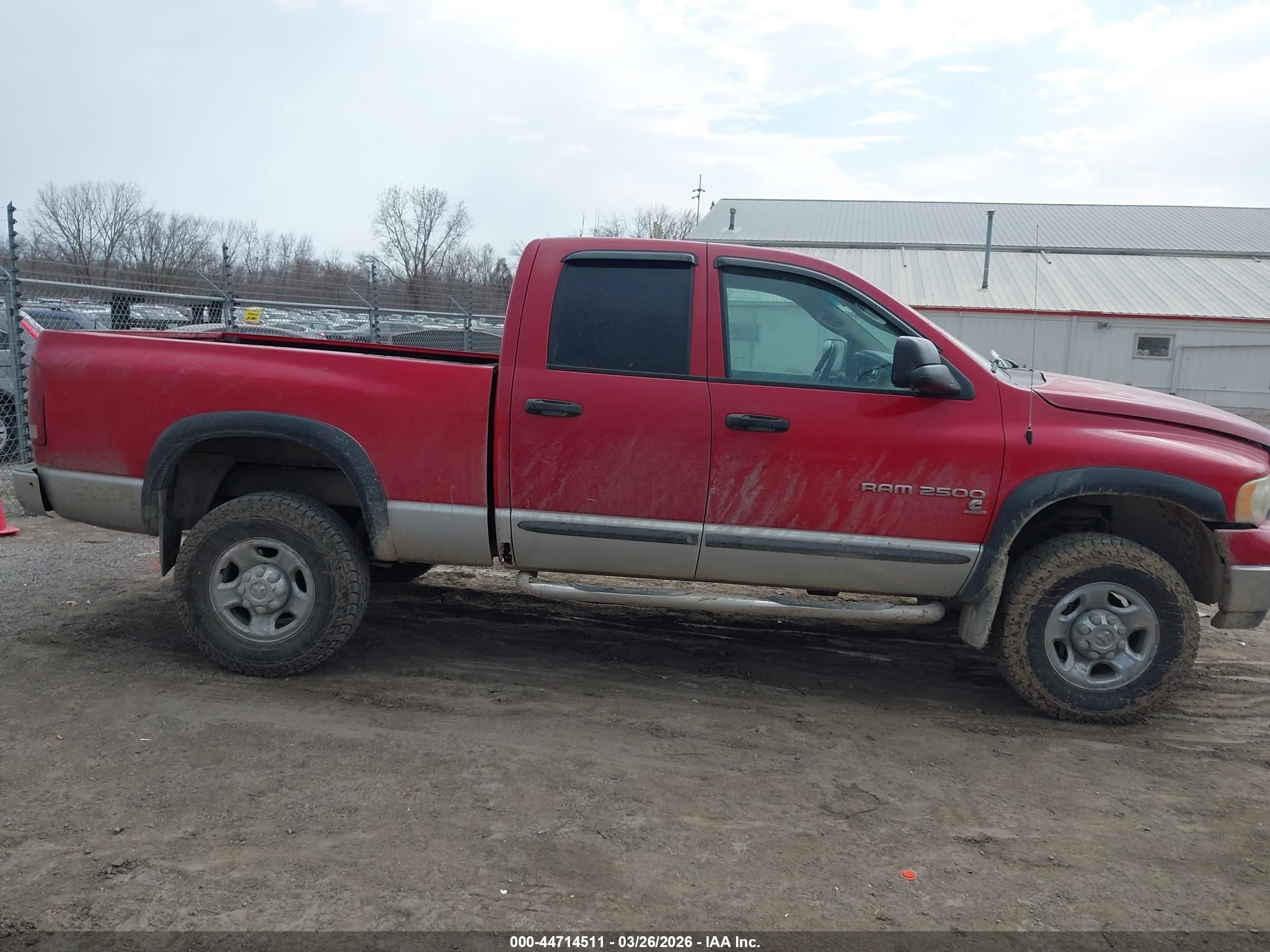 2004 Dodge Ram 2500 Slt/laramie Red vin: 3D7KU28C44G113514