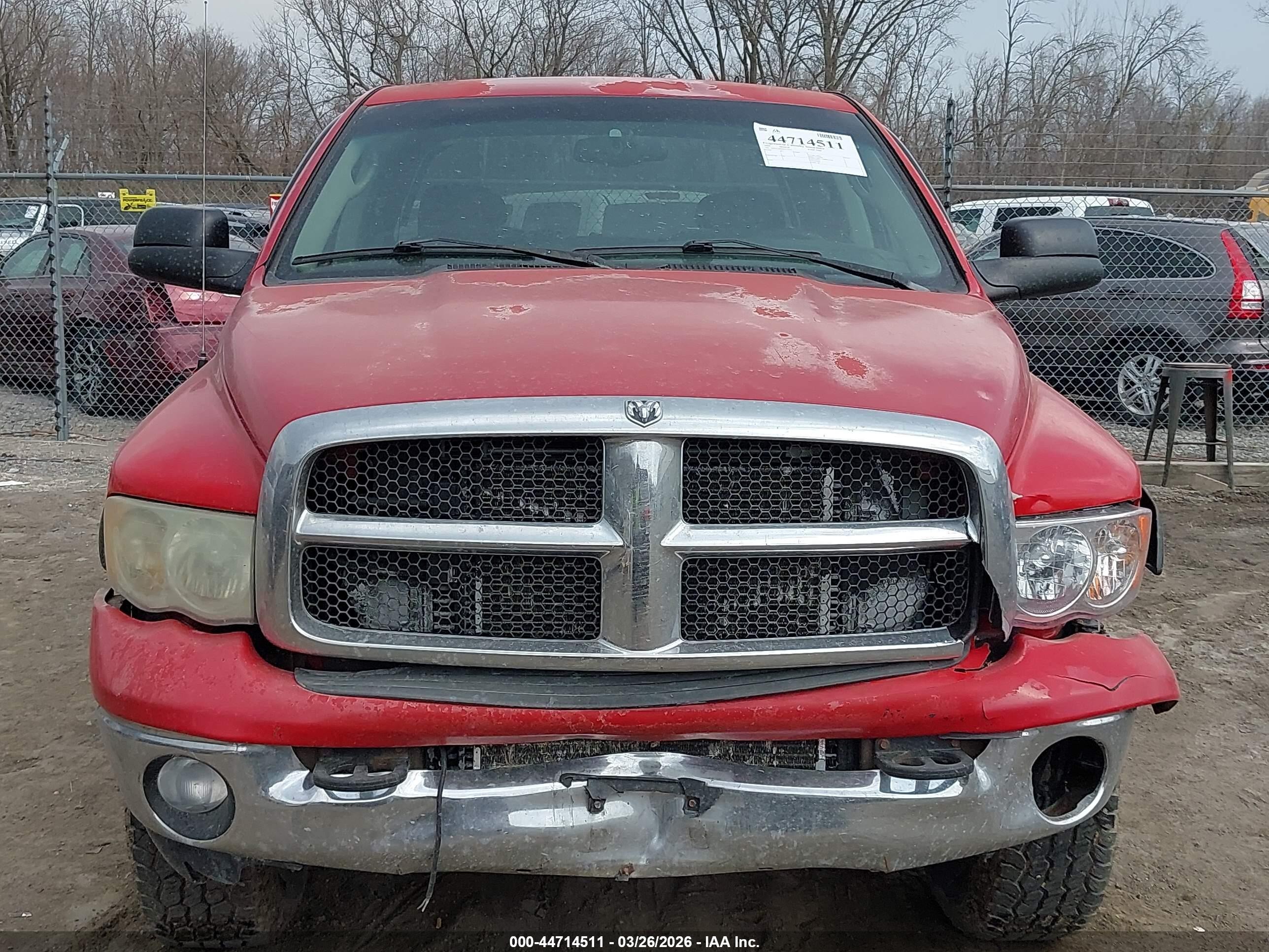 2004 Dodge Ram 2500 Slt/laramie Red vin: 3D7KU28C44G113514