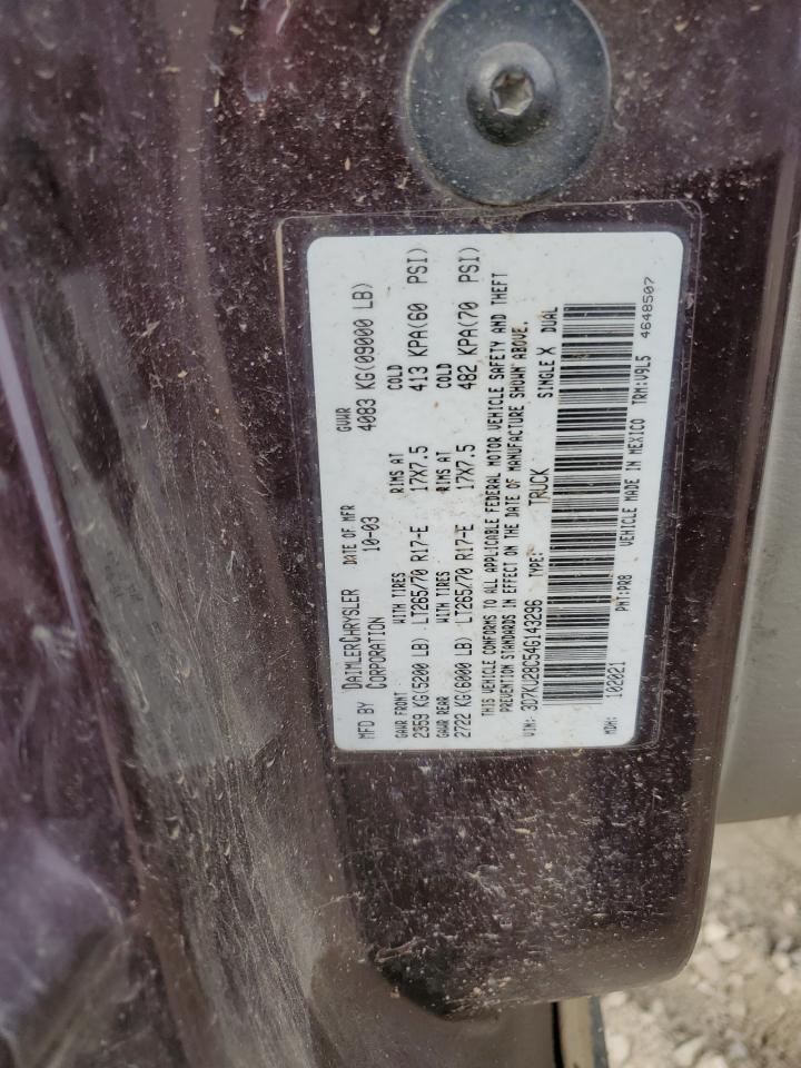 2004 Dodge Ram 2500 St Purple vin: 3D7KU28C54G143296