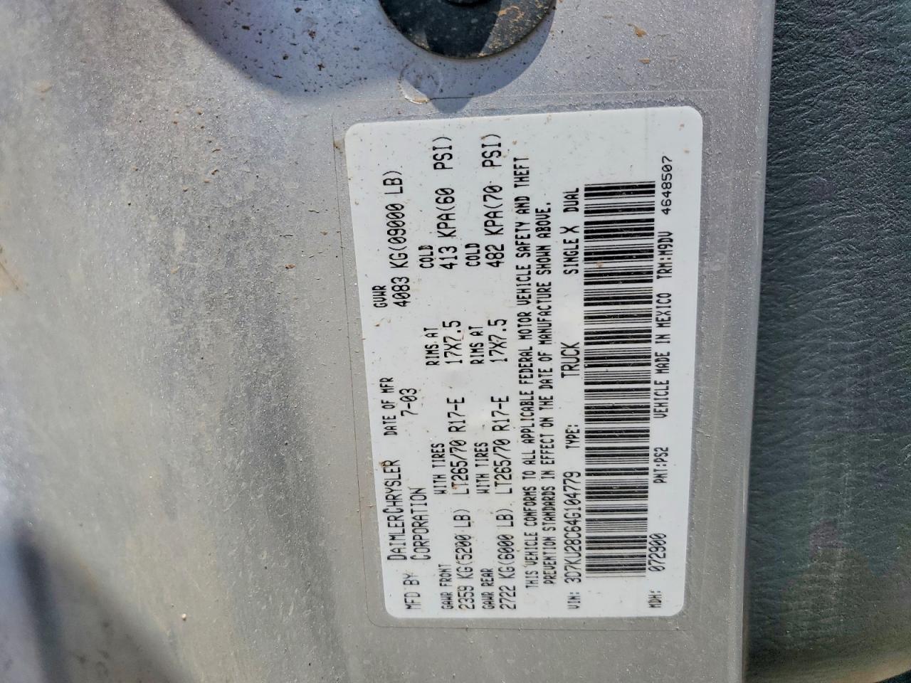 2004 Dodge Ram 2500 St Silver vin: 3D7KU28C64G104779