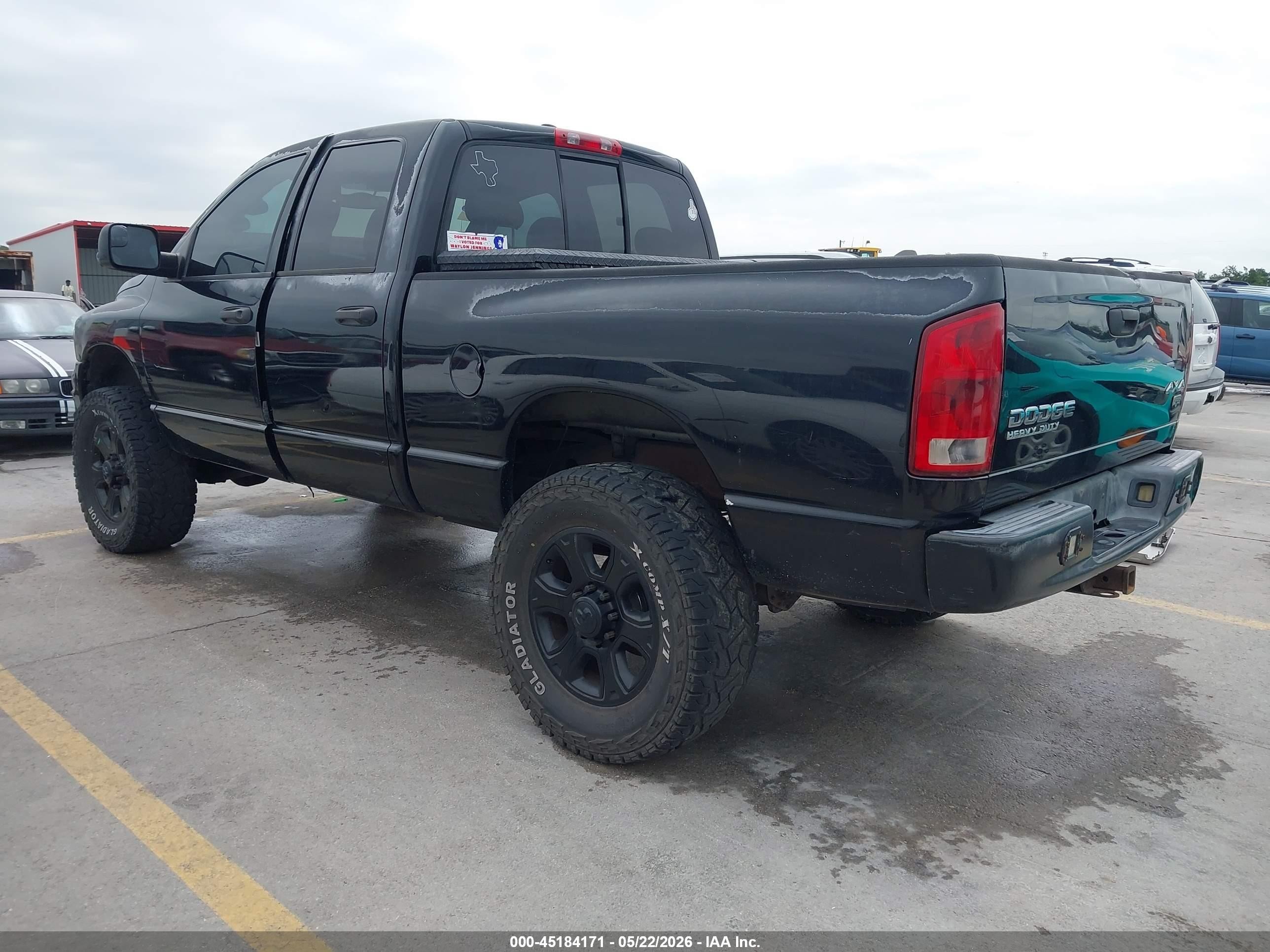 2004 Dodge Ram 2500 Slt/laramie Black vin: 3D7KU28C64G213307