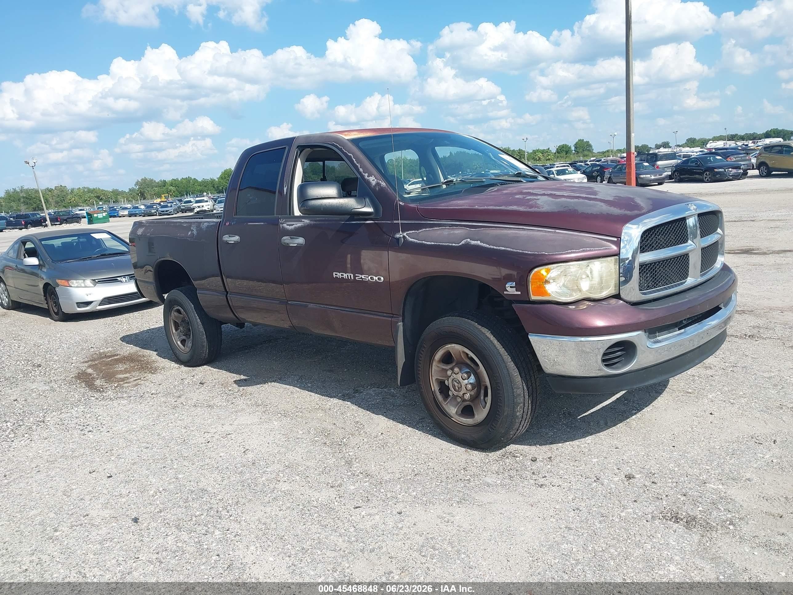 2004 Dodge Ram 2500 Slt/laramie Purple vin: 3D7KU28C74G115130
