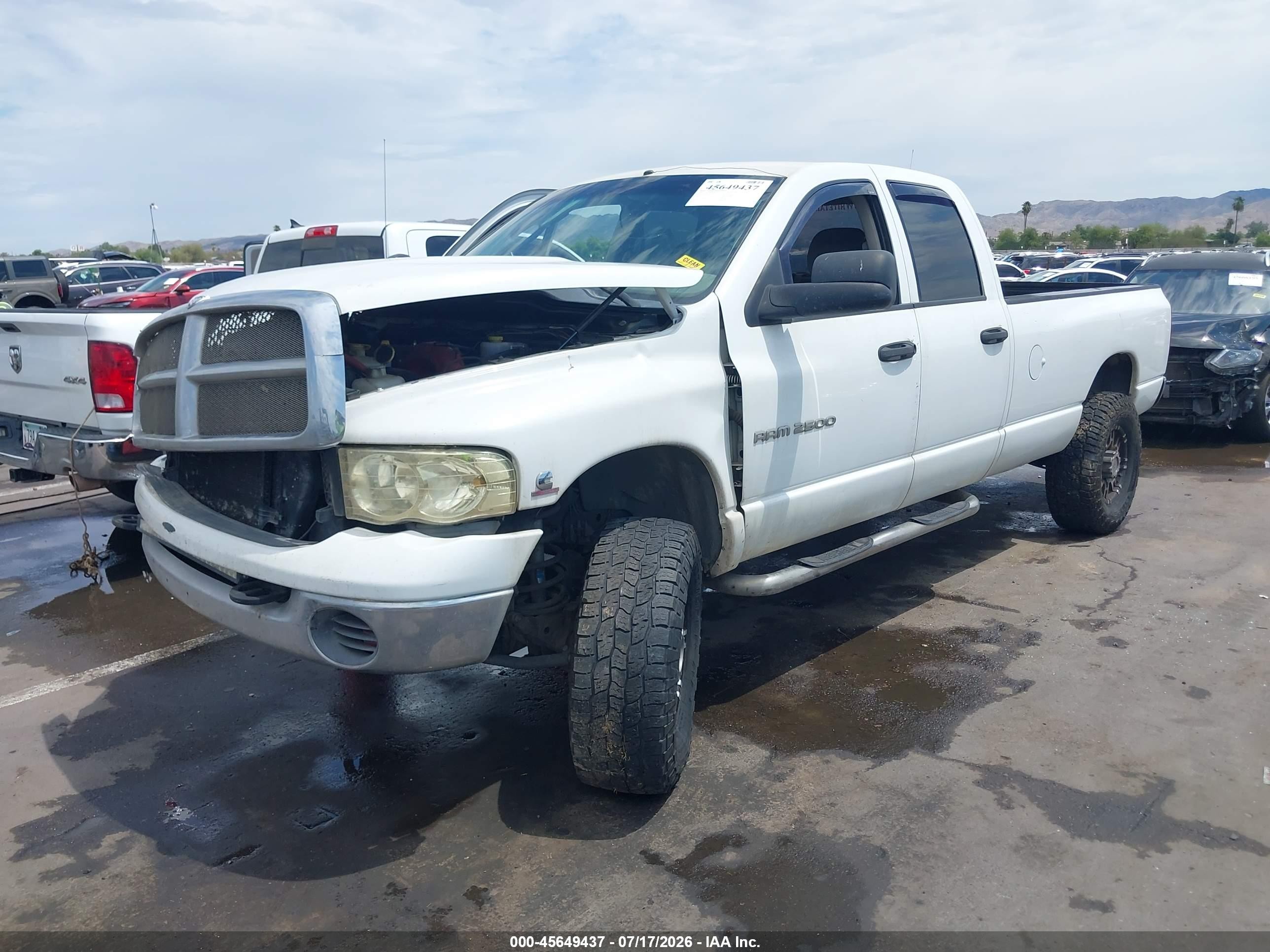 2004 Dodge Ram 2500 Slt/laramie White vin: 3D7KU28C74G120246