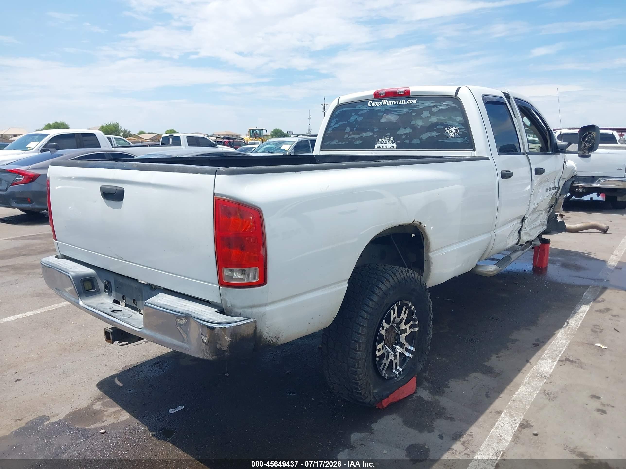 2004 Dodge Ram 2500 Slt/laramie White vin: 3D7KU28C74G120246