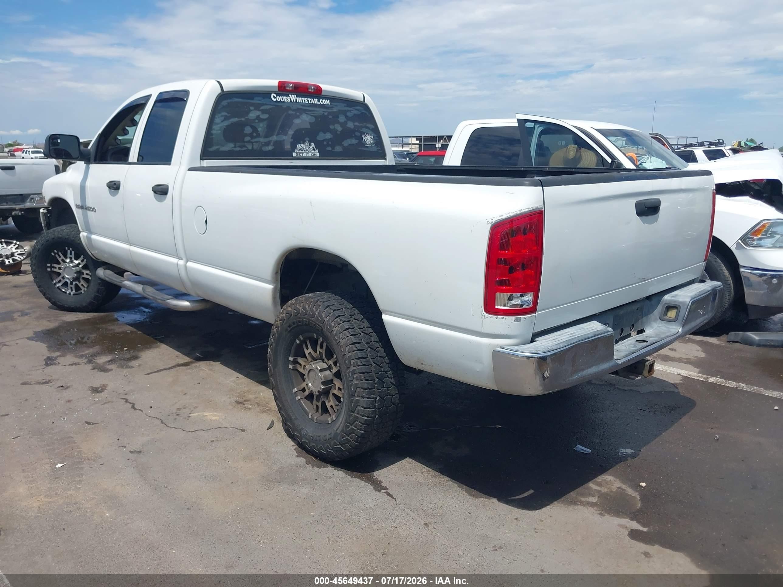 2004 Dodge Ram 2500 Slt/laramie White vin: 3D7KU28C74G120246