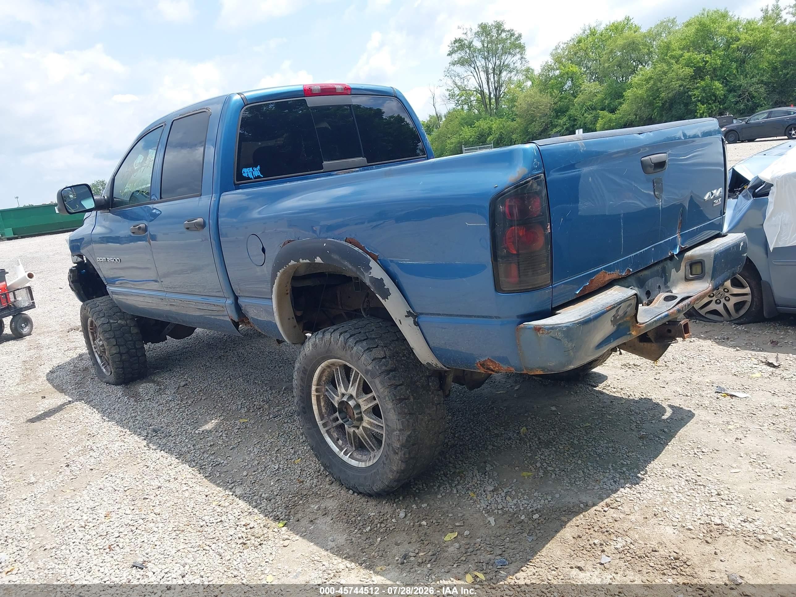 2004 Dodge Ram 2500 Slt/laramie Blue vin: 3D7KU28C84G138240