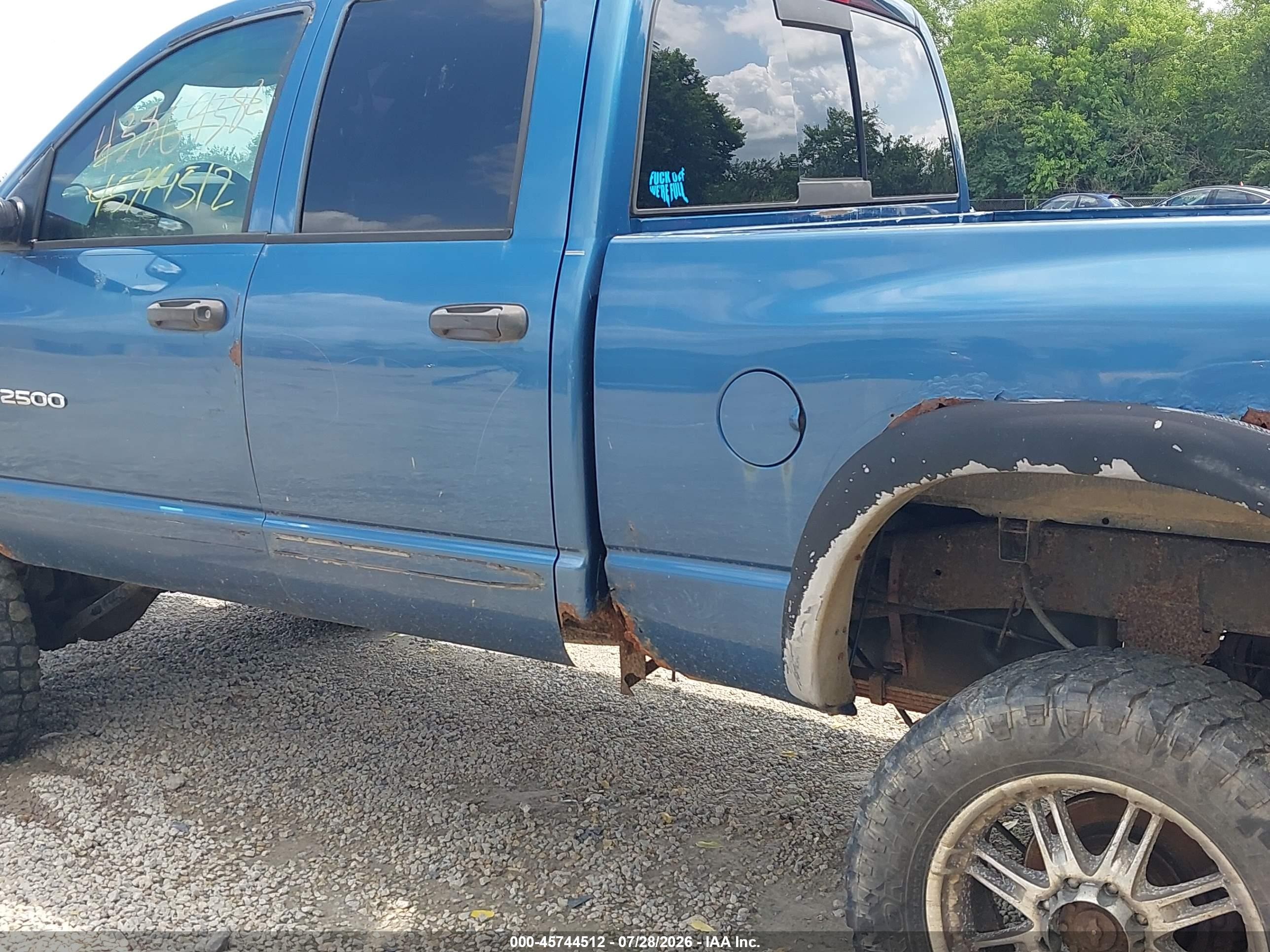 2004 Dodge Ram 2500 Slt/laramie Blue vin: 3D7KU28C84G138240