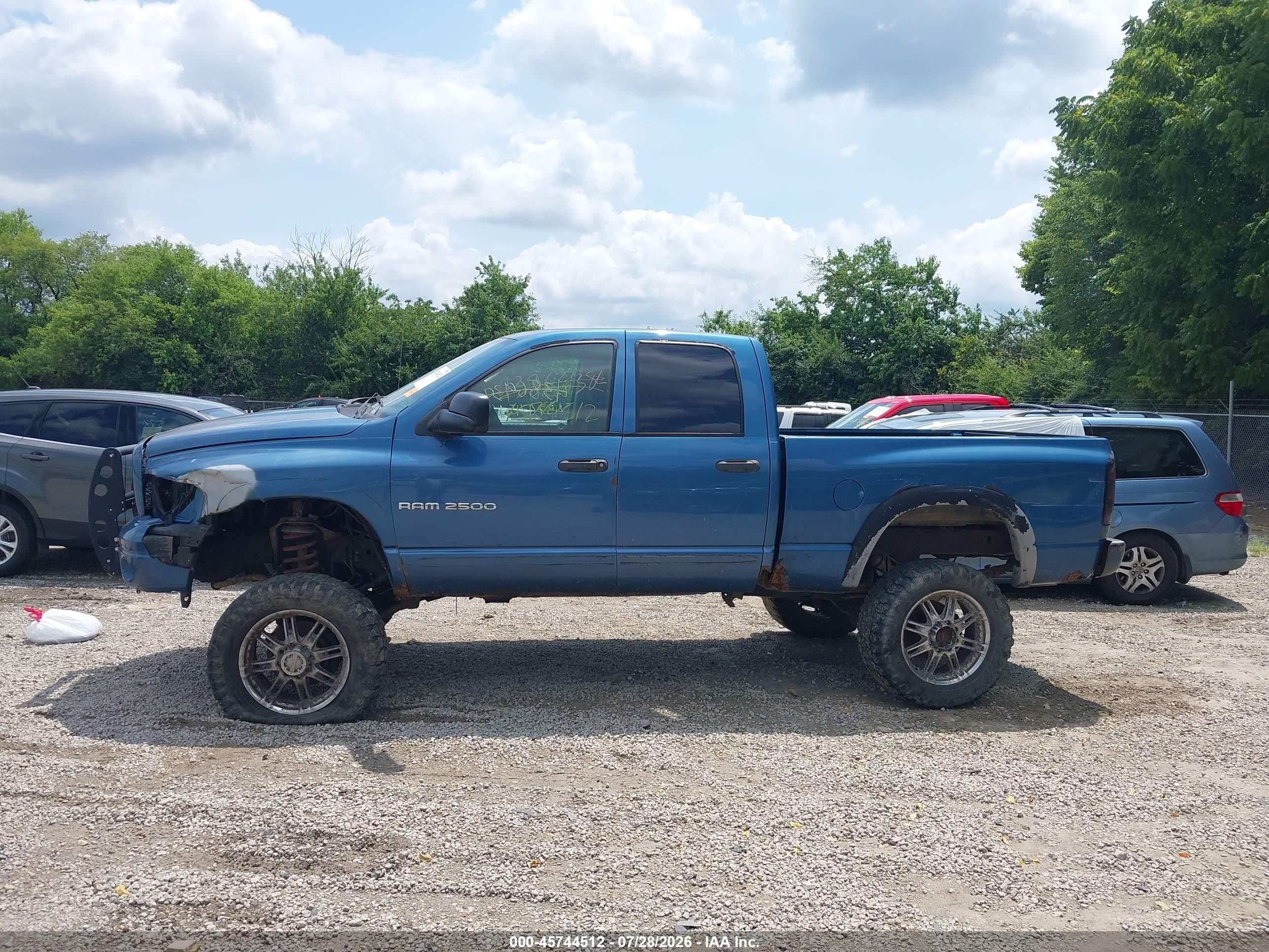 2004 Dodge Ram 2500 Slt/laramie Blue vin: 3D7KU28C84G138240