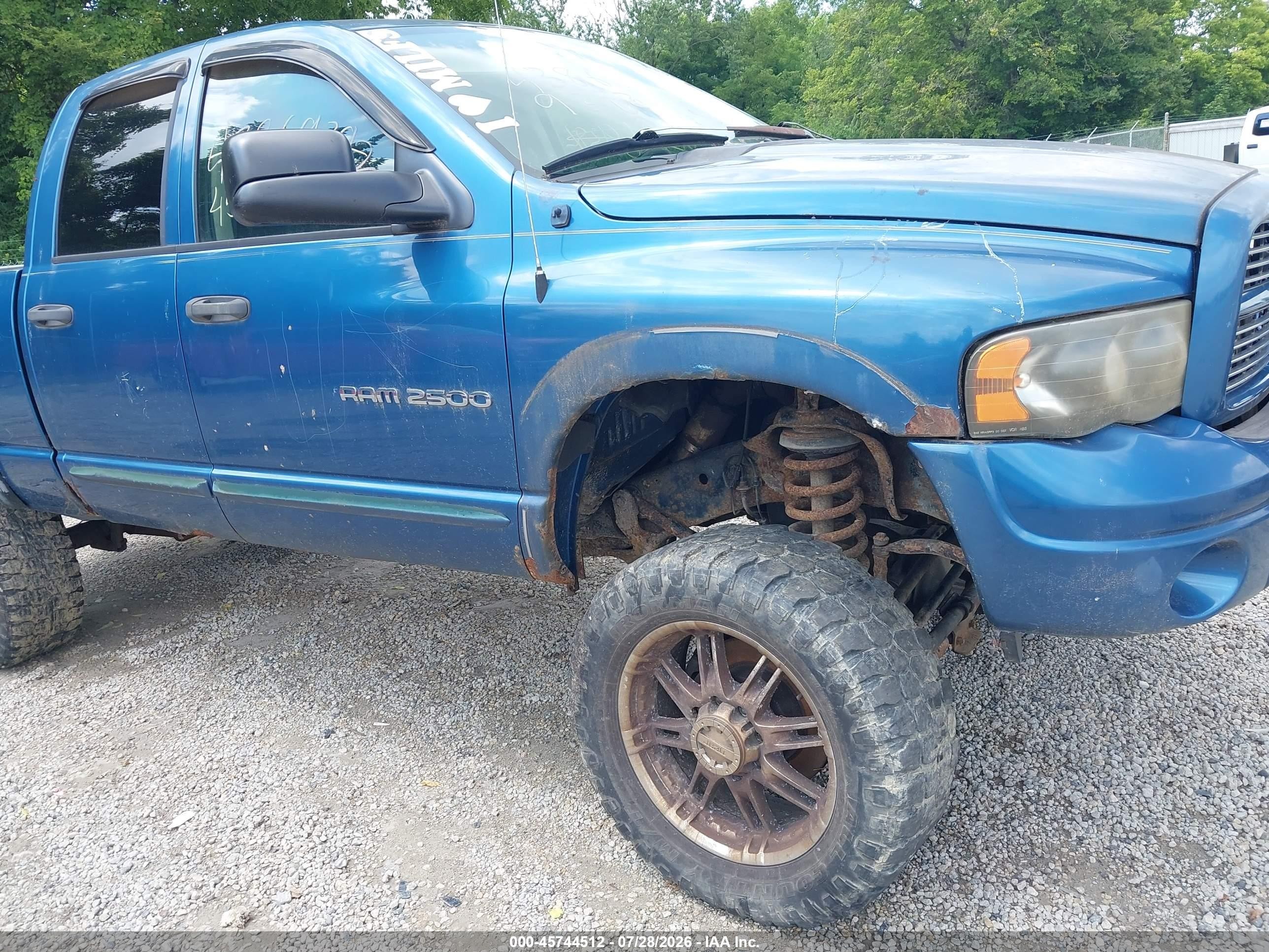 2004 Dodge Ram 2500 Slt/laramie Blue vin: 3D7KU28C84G138240