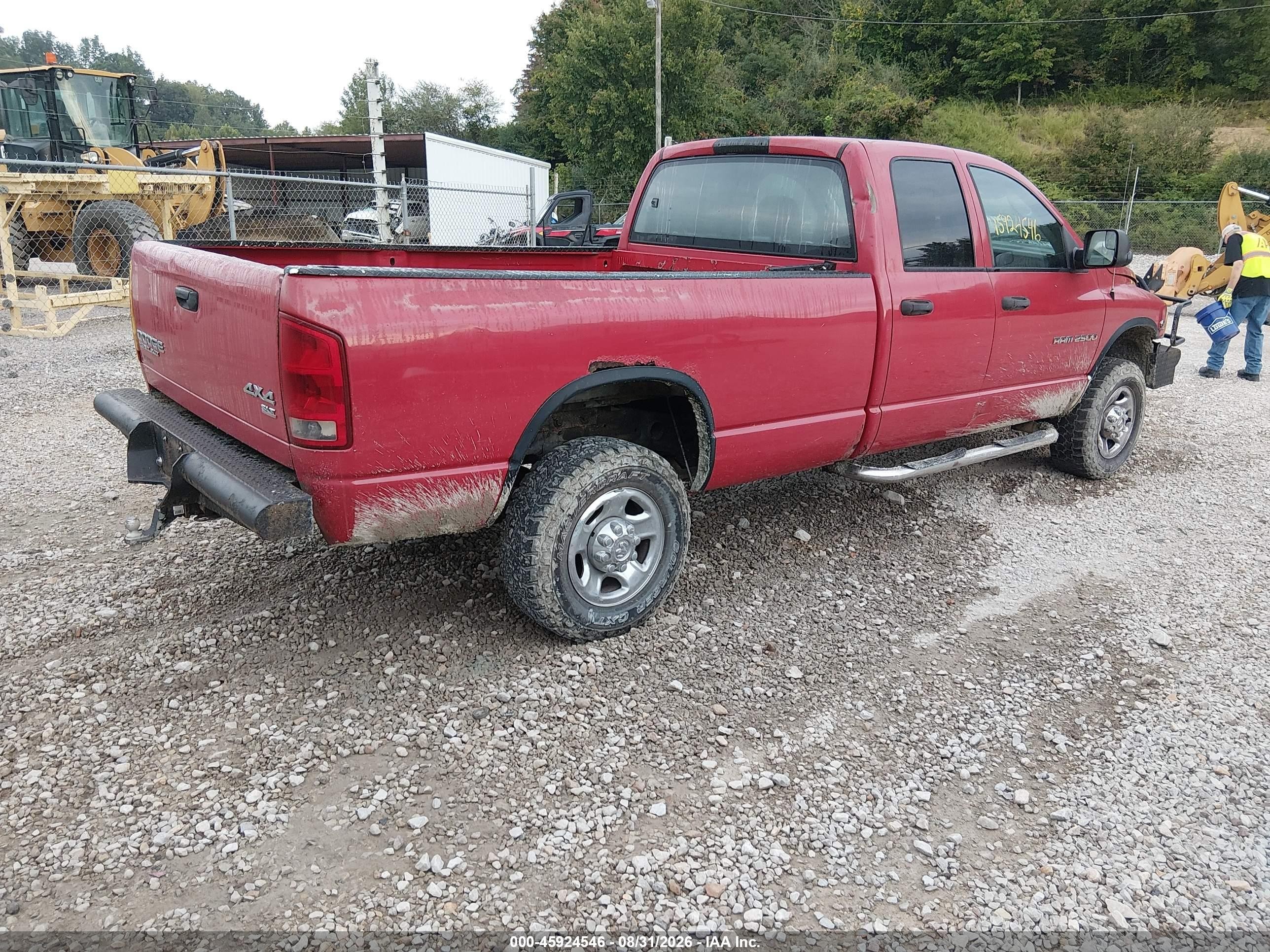 2004 Dodge Ram 2500 Slt/laramie Red vin: 3D7KU28C94G136450