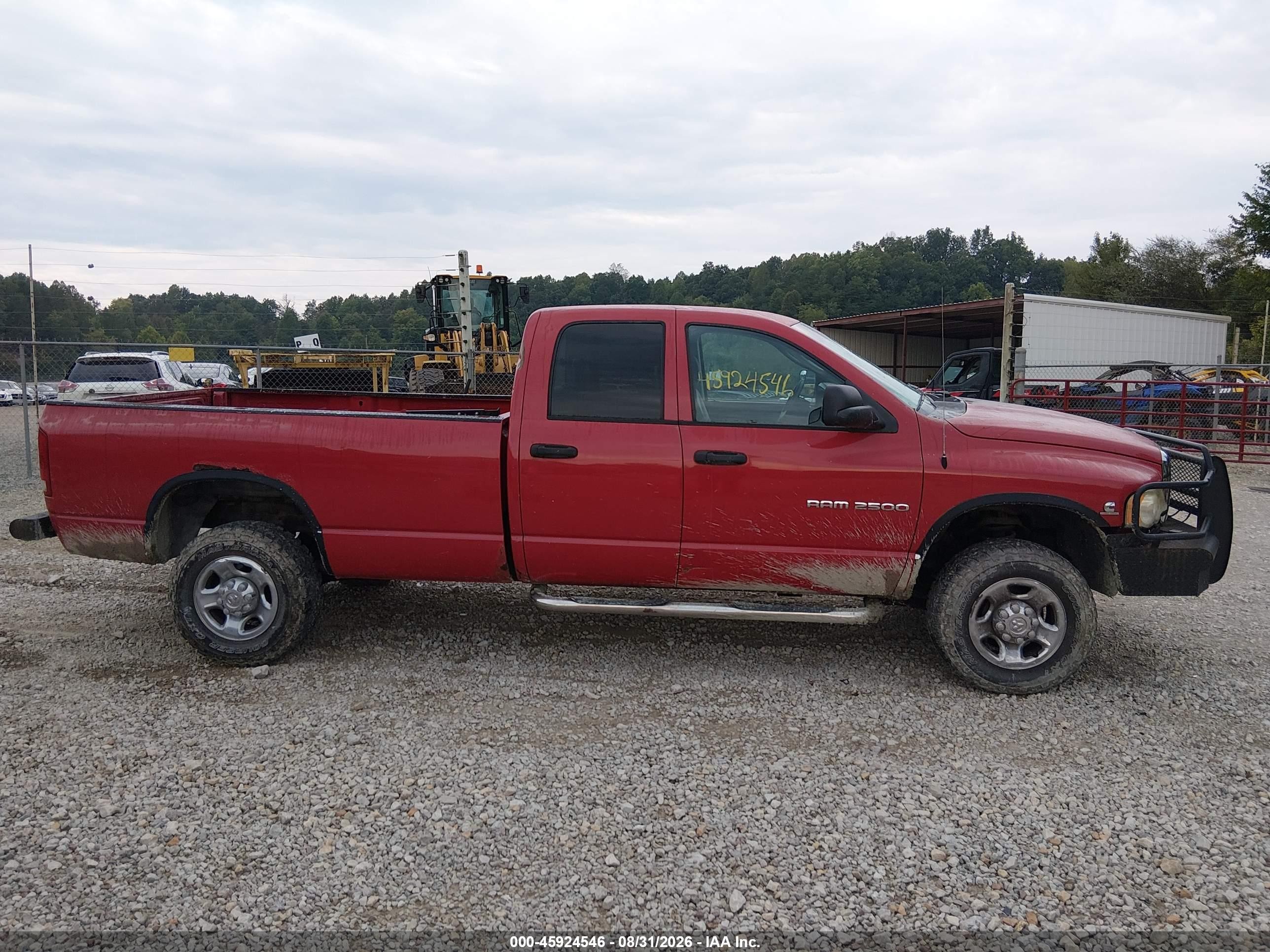 2004 Dodge Ram 2500 Slt/laramie Red vin: 3D7KU28C94G136450