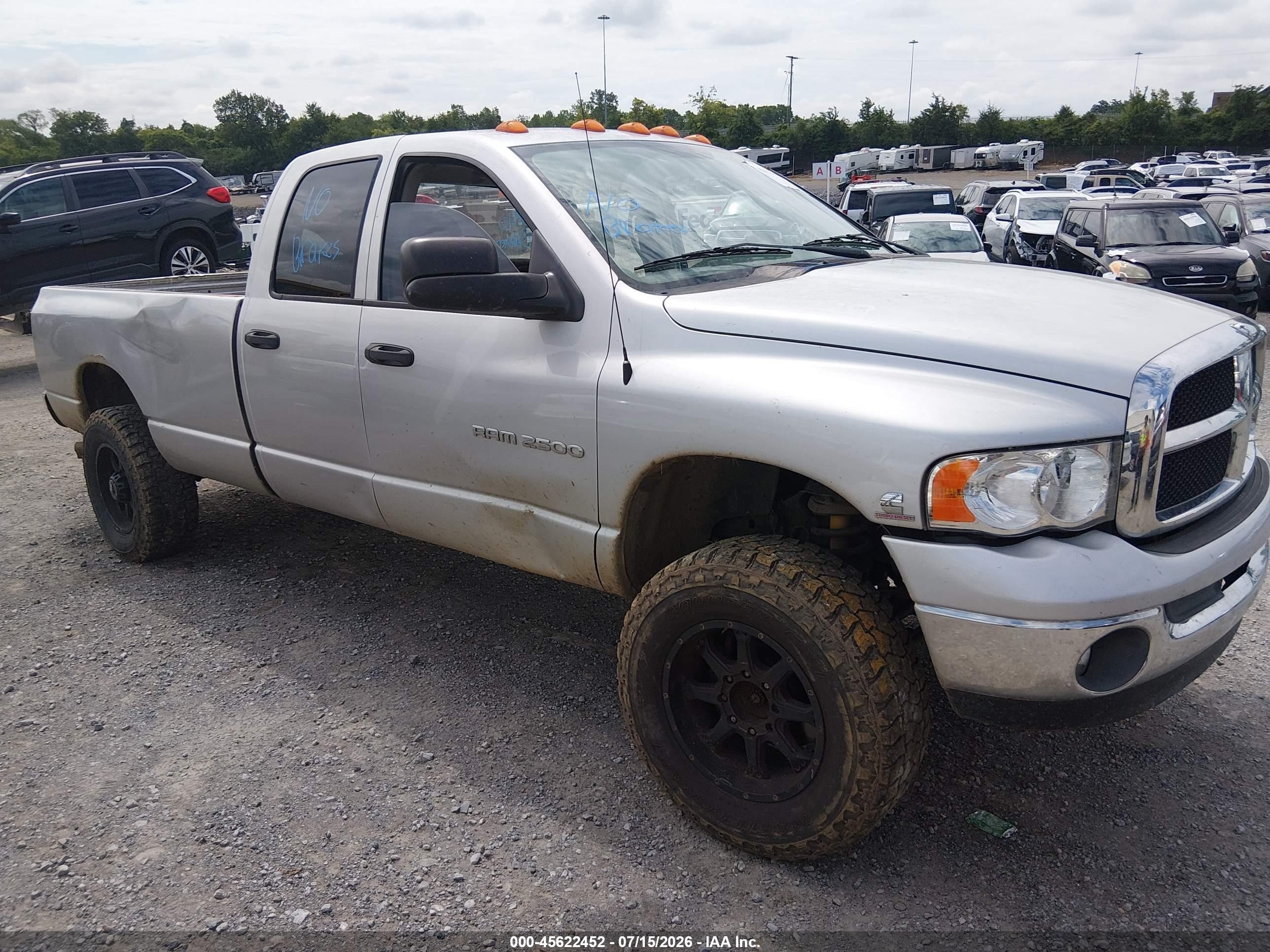 2003 Dodge Ram 2500 Slt/laramie/st Black vin: 3D7KU28CX3G769019
