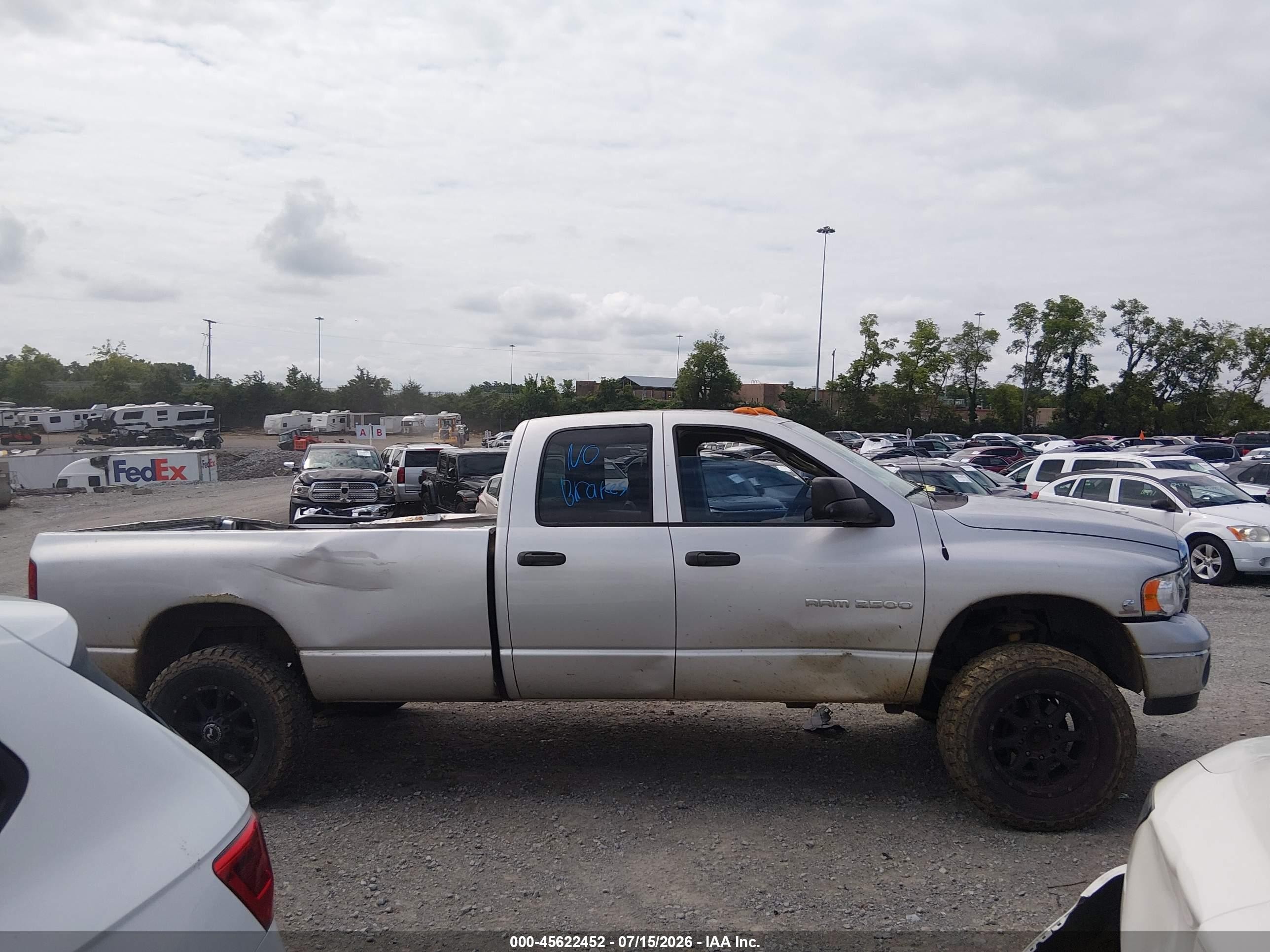 2003 Dodge Ram 2500 Slt/laramie/st Черный vin: 3D7KU28CX3G769019