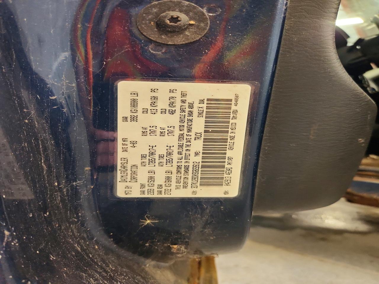 2003 Dodge Ram 2500 St Blue vin: 3D7KU28D03G822612