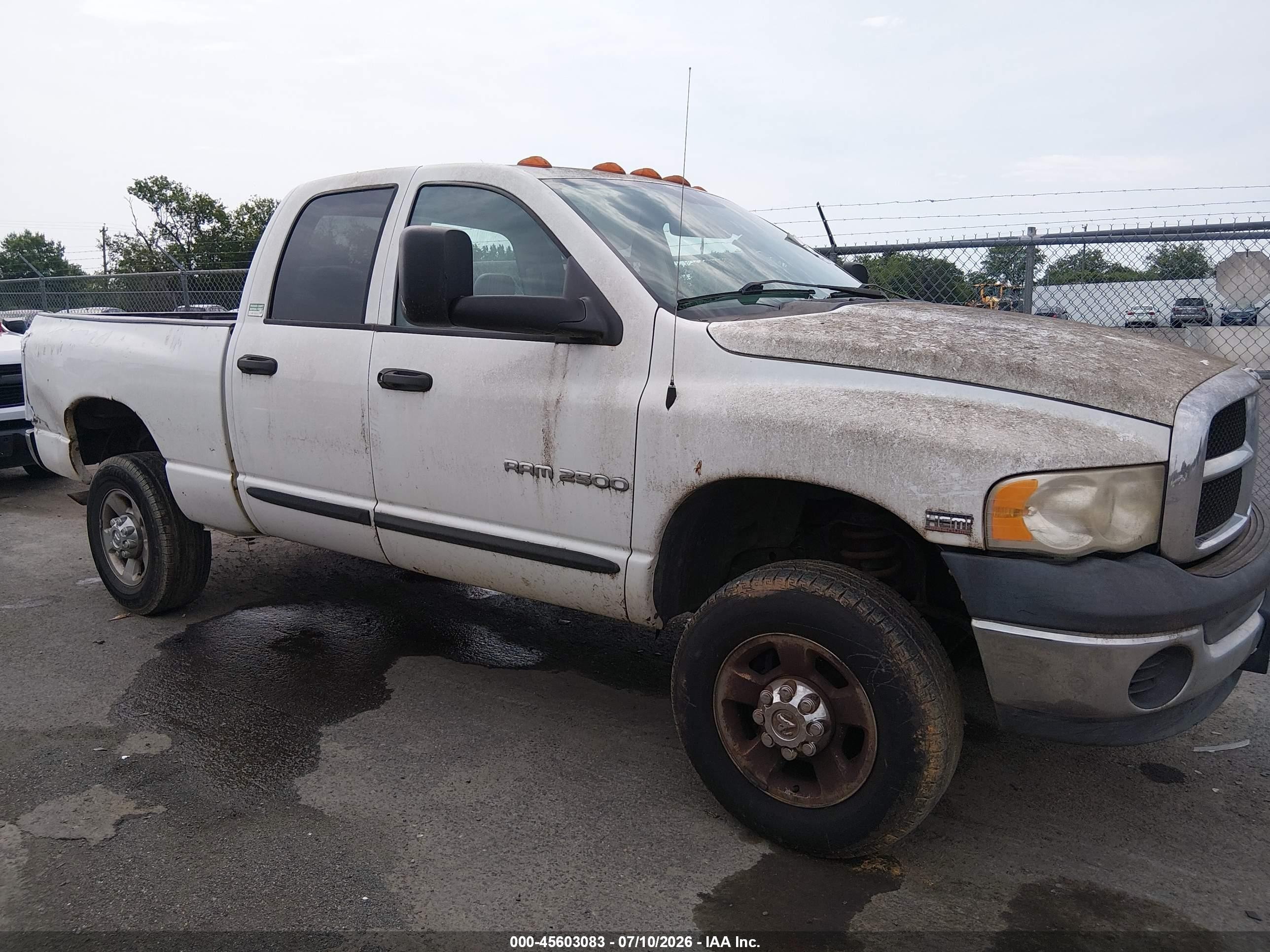 2004 Dodge Ram 2500 St Белый vin: 3D7KU28D04G157681