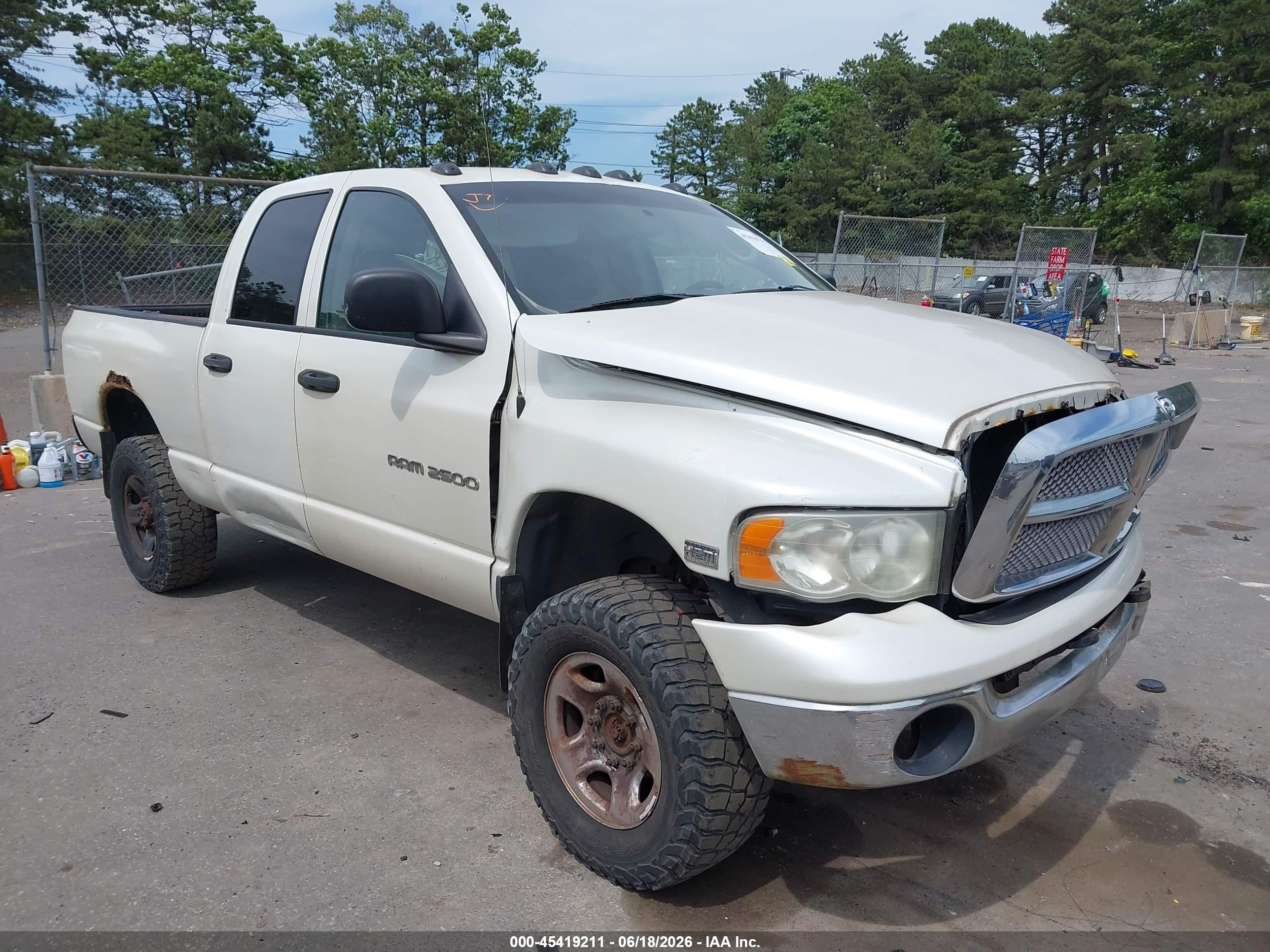 2003 Dodge Ram 2500 Slt/laramie/st White vin: 3D7KU28D63G822811