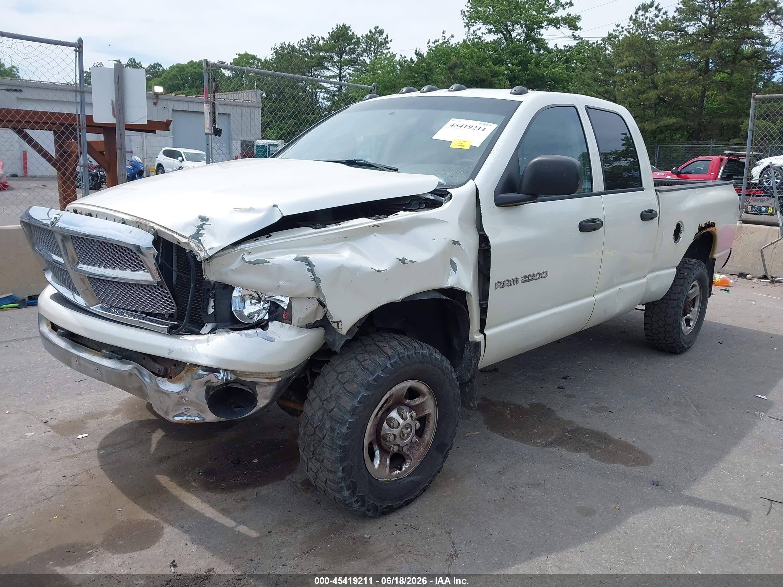 2003 Dodge Ram 2500 Slt/laramie/st White vin: 3D7KU28D63G822811