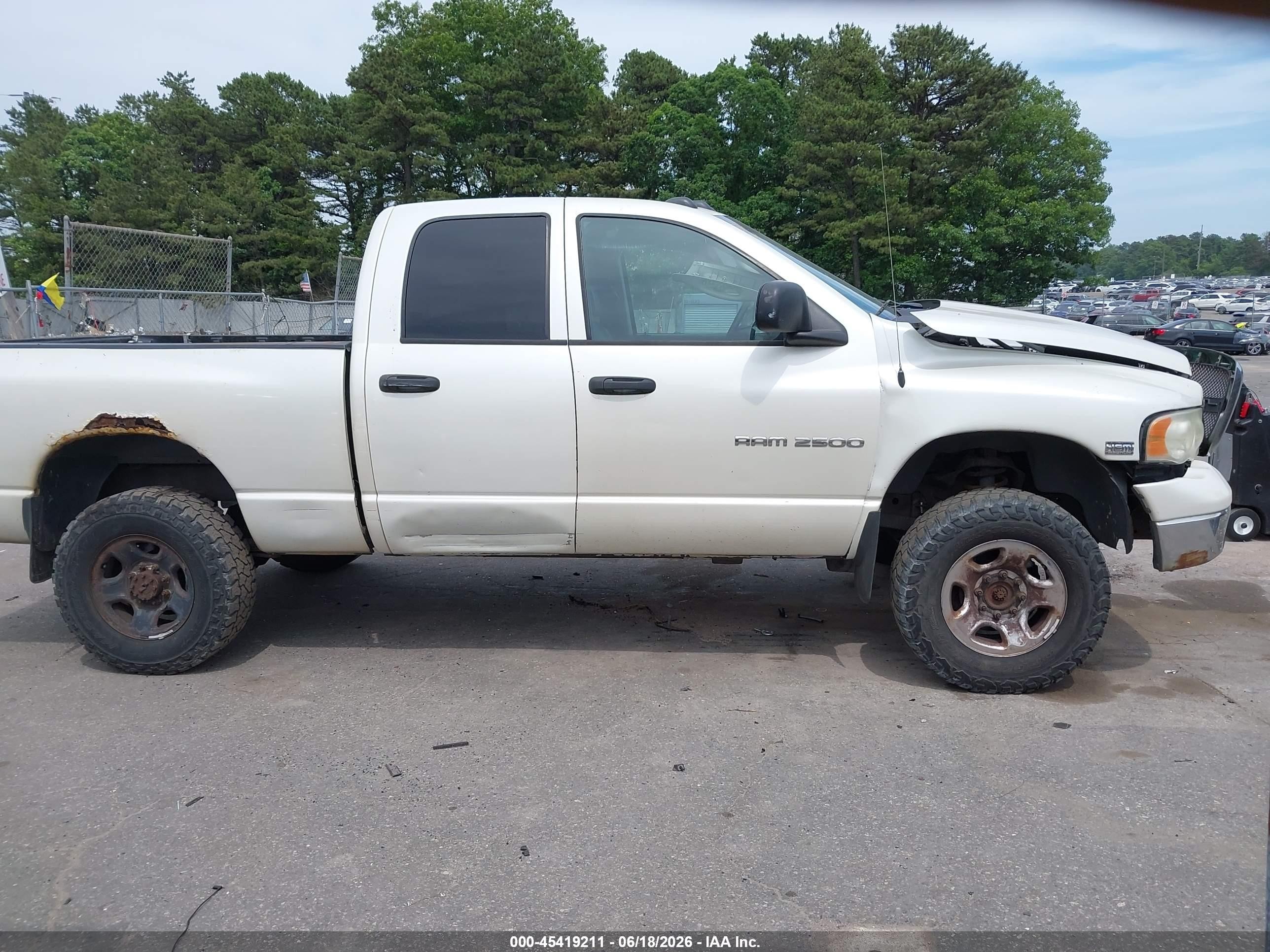 2003 Dodge Ram 2500 Slt/laramie/st White vin: 3D7KU28D63G822811