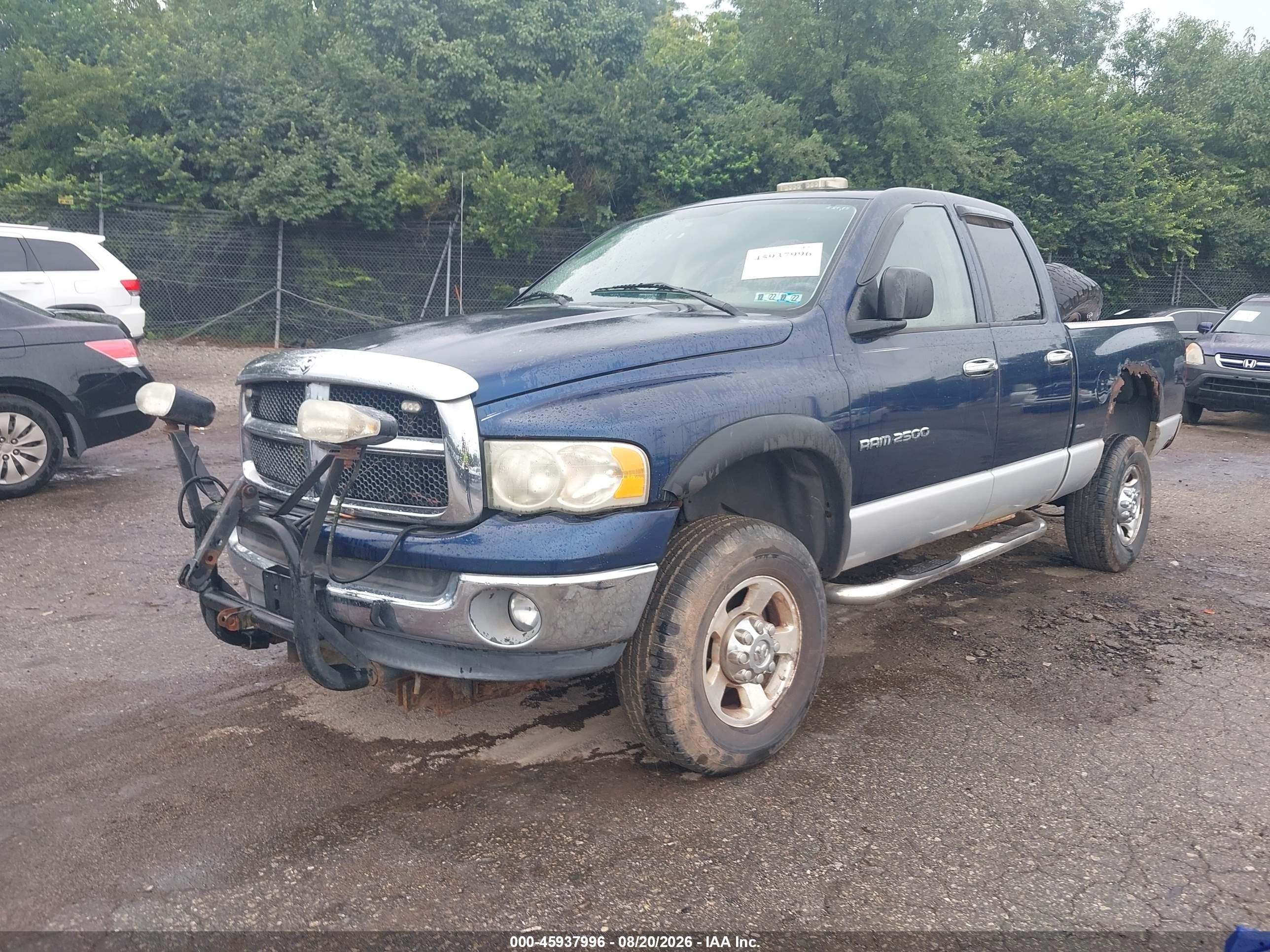 2003 Dodge Ram 2500 Slt/laramie/st Синий vin: 3D7KU28D73G740005