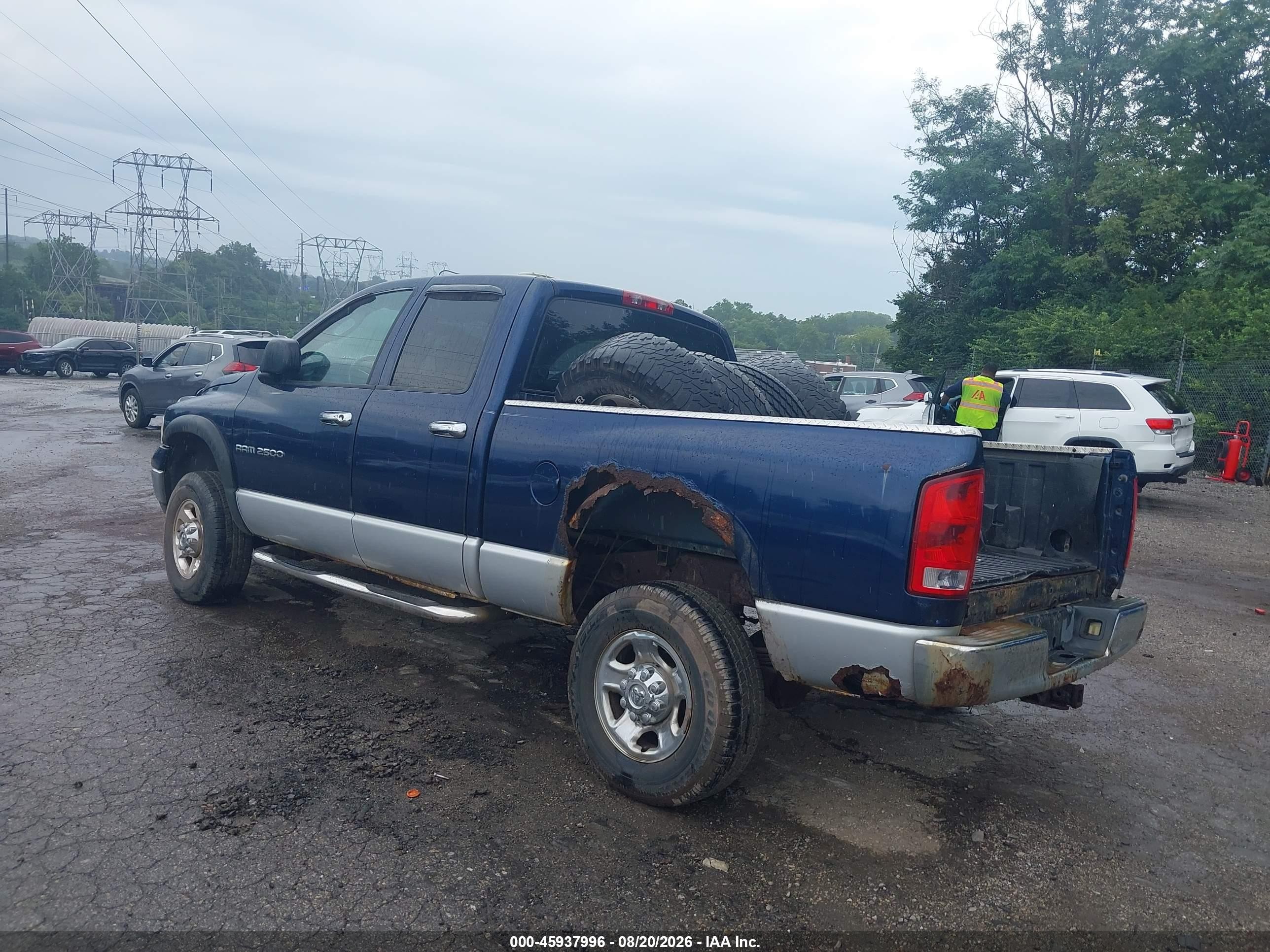 2003 Dodge Ram 2500 Slt/laramie/st Синий vin: 3D7KU28D73G740005