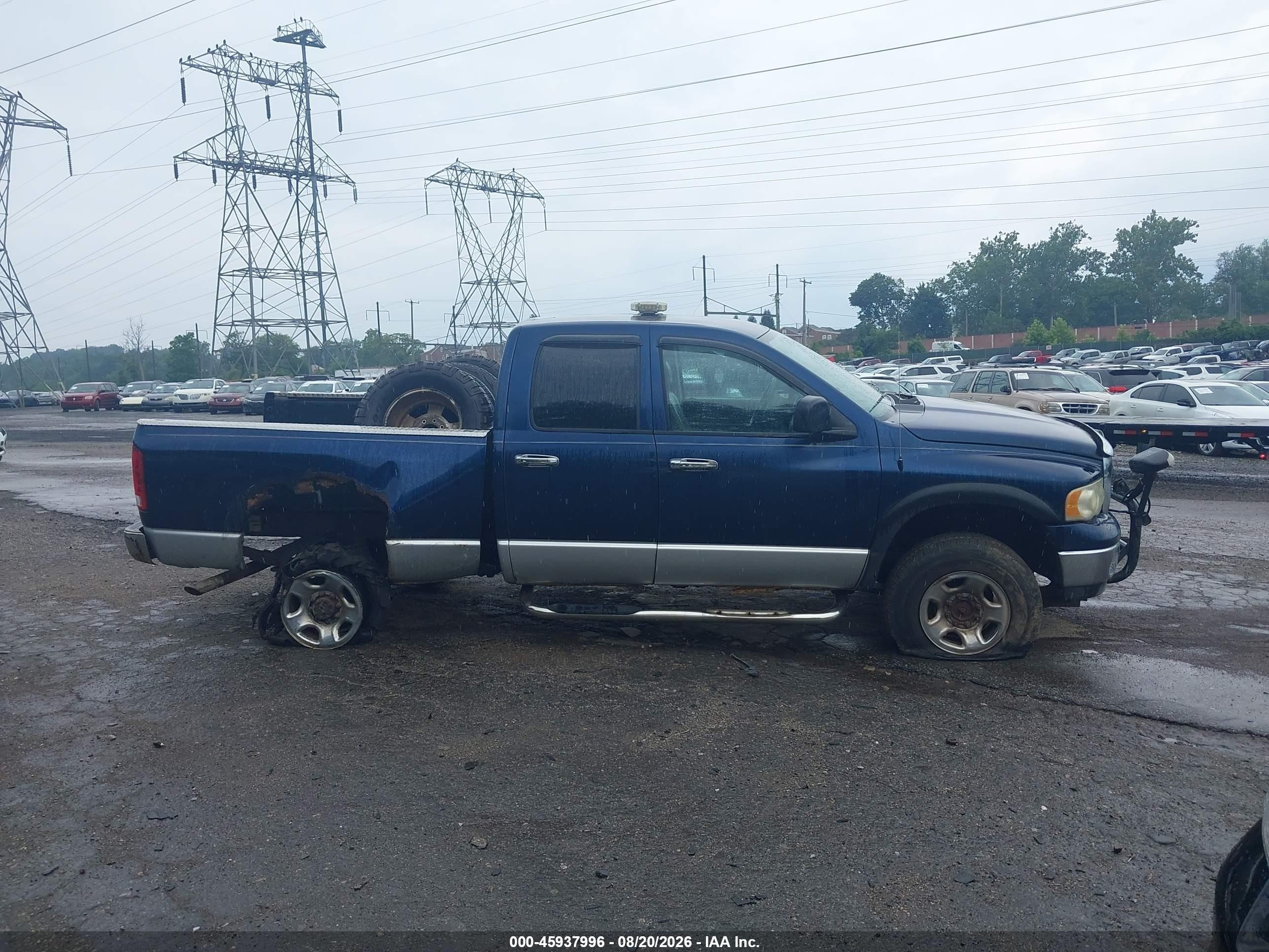 2003 Dodge Ram 2500 Slt/laramie/st Синий vin: 3D7KU28D73G740005