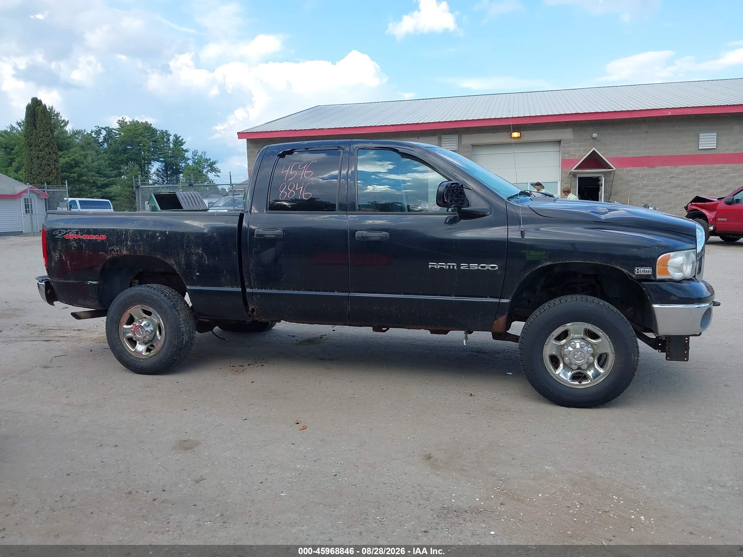 2004 Dodge Ram 2500 Slt/laramie Black vin: 3D7KU28D74G115976