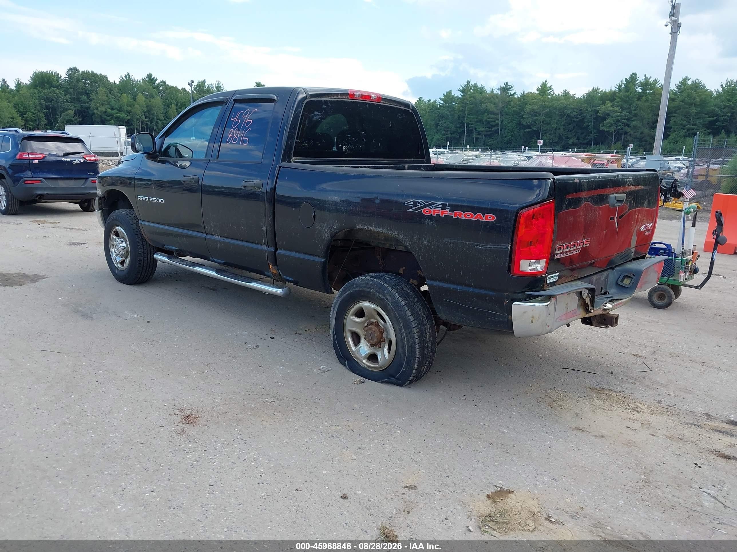 2004 Dodge Ram 2500 Slt/laramie Black vin: 3D7KU28D74G115976