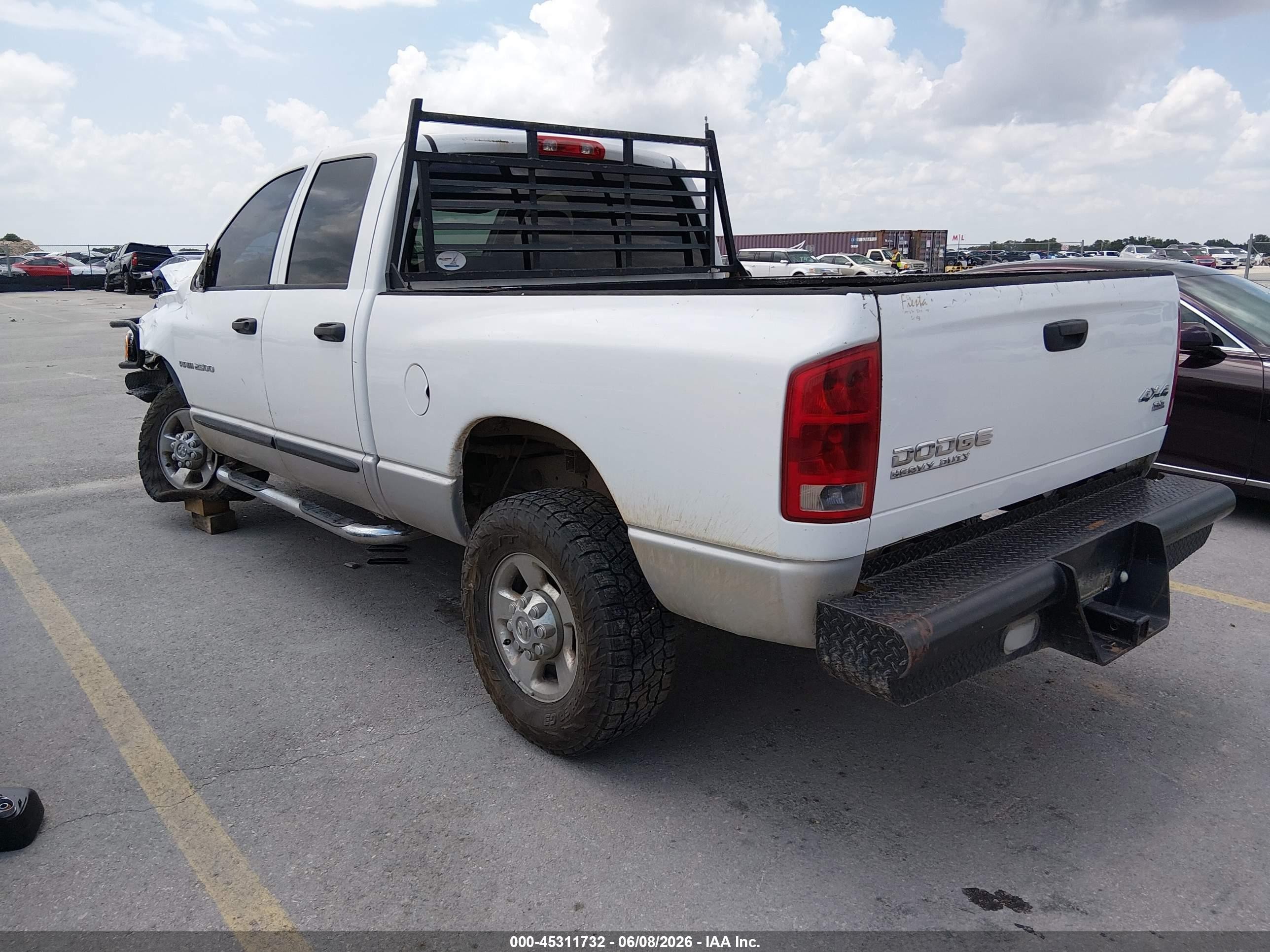 2003 Dodge Ram 2500 Slt/laramie/st White vin: 3D7KU28D83G843269