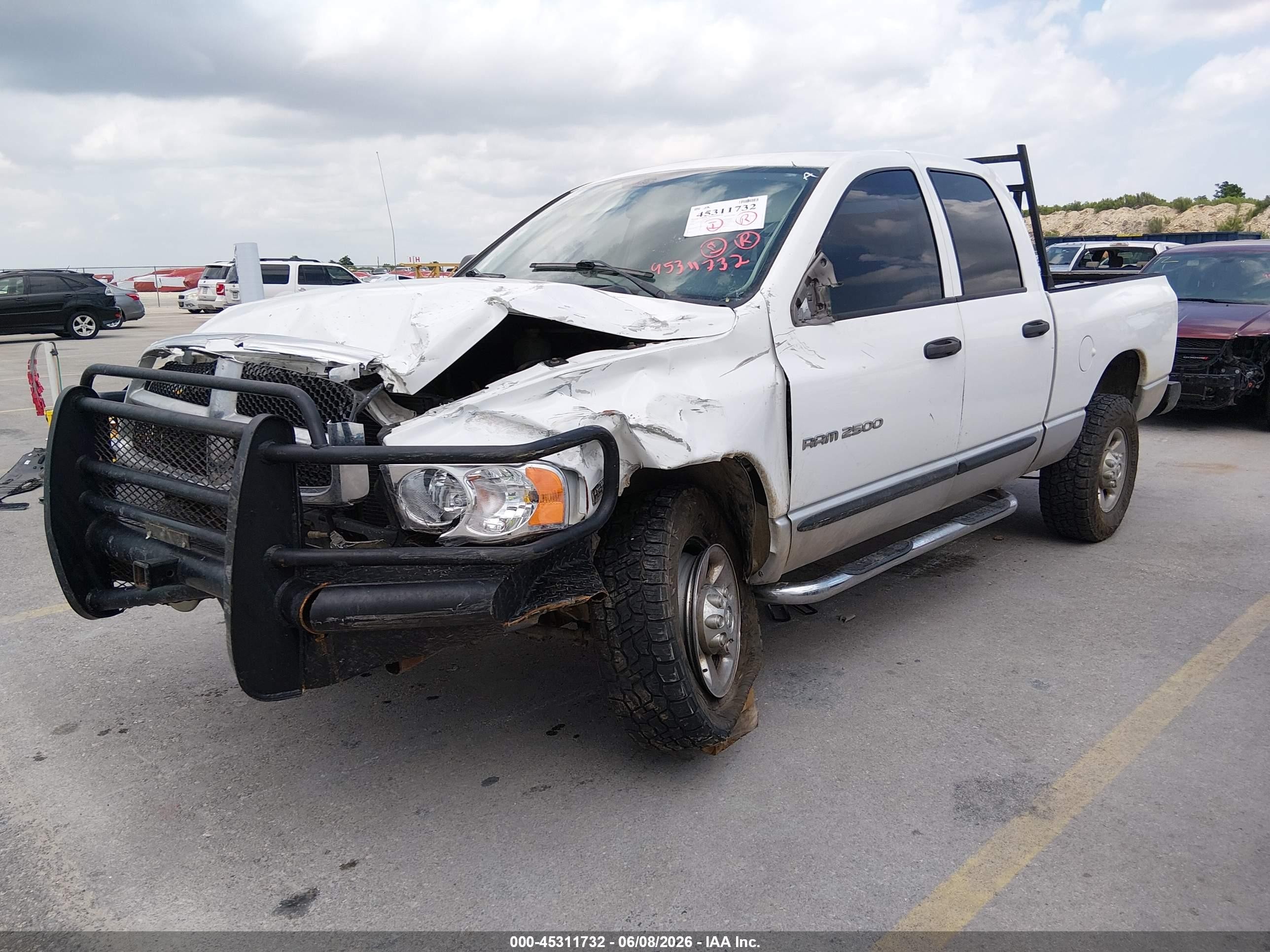 2003 Dodge Ram 2500 Slt/laramie/st White vin: 3D7KU28D83G843269