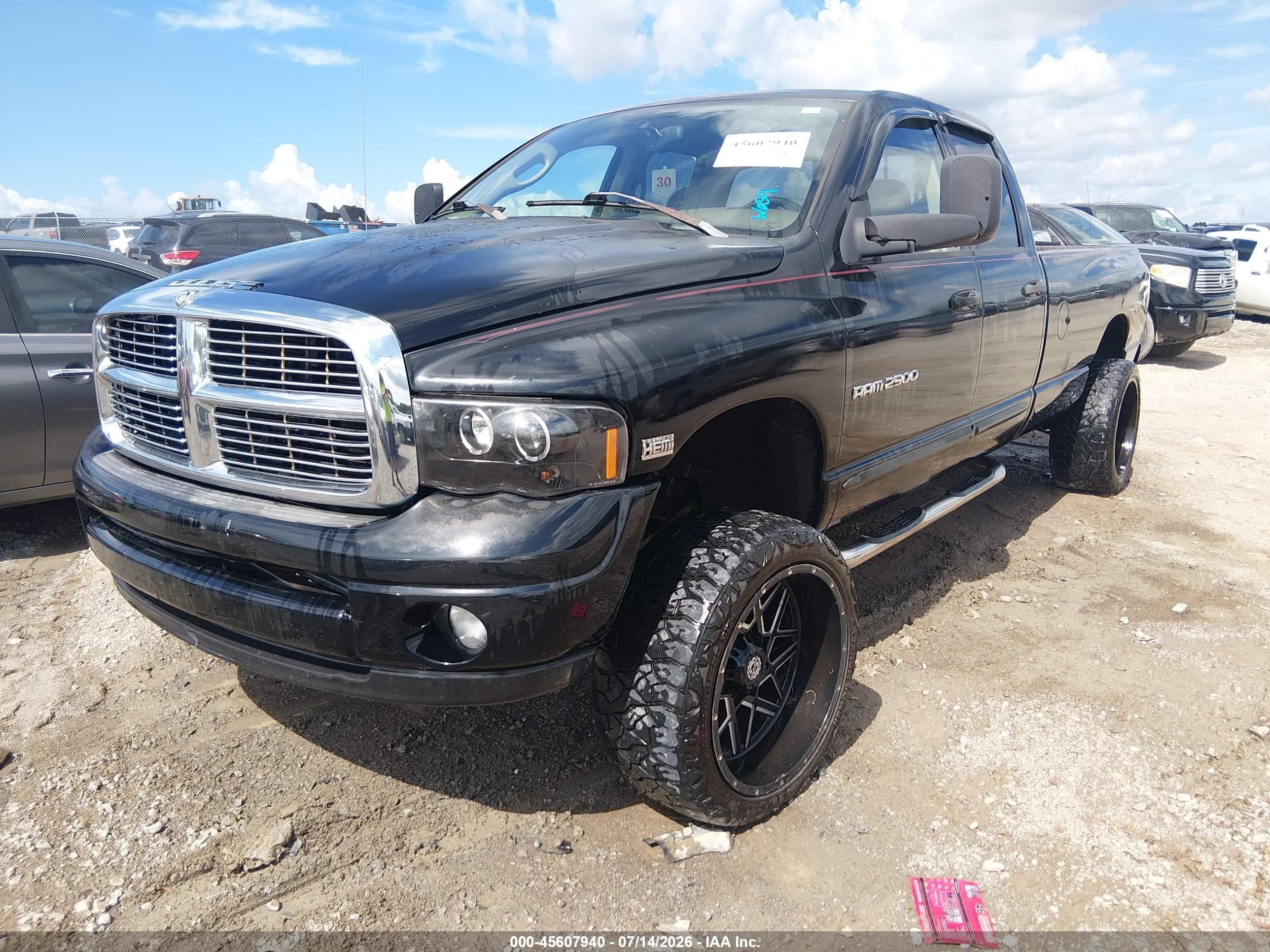 2004 Dodge Ram 2500 Slt/laramie Black vin: 3D7KU28D84G142796