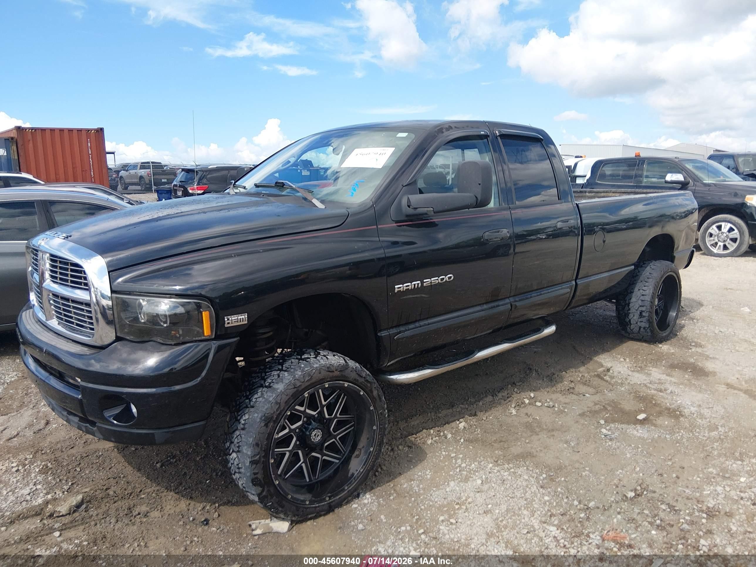 2004 Dodge Ram 2500 Slt/laramie Black vin: 3D7KU28D84G142796