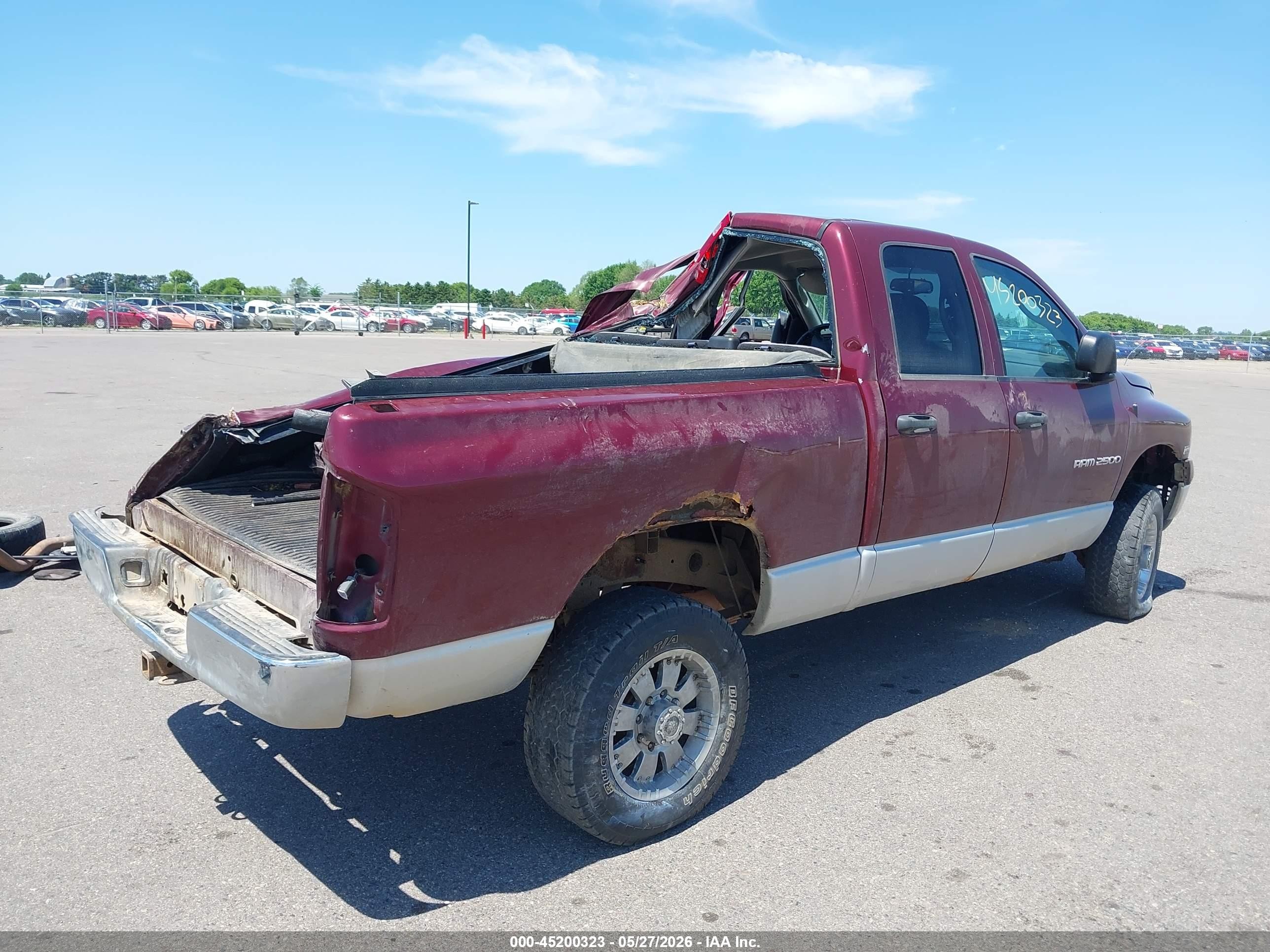 2003 Dodge Ram 2500 Slt/laramie/st Red vin: 3D7KU28D93G850554