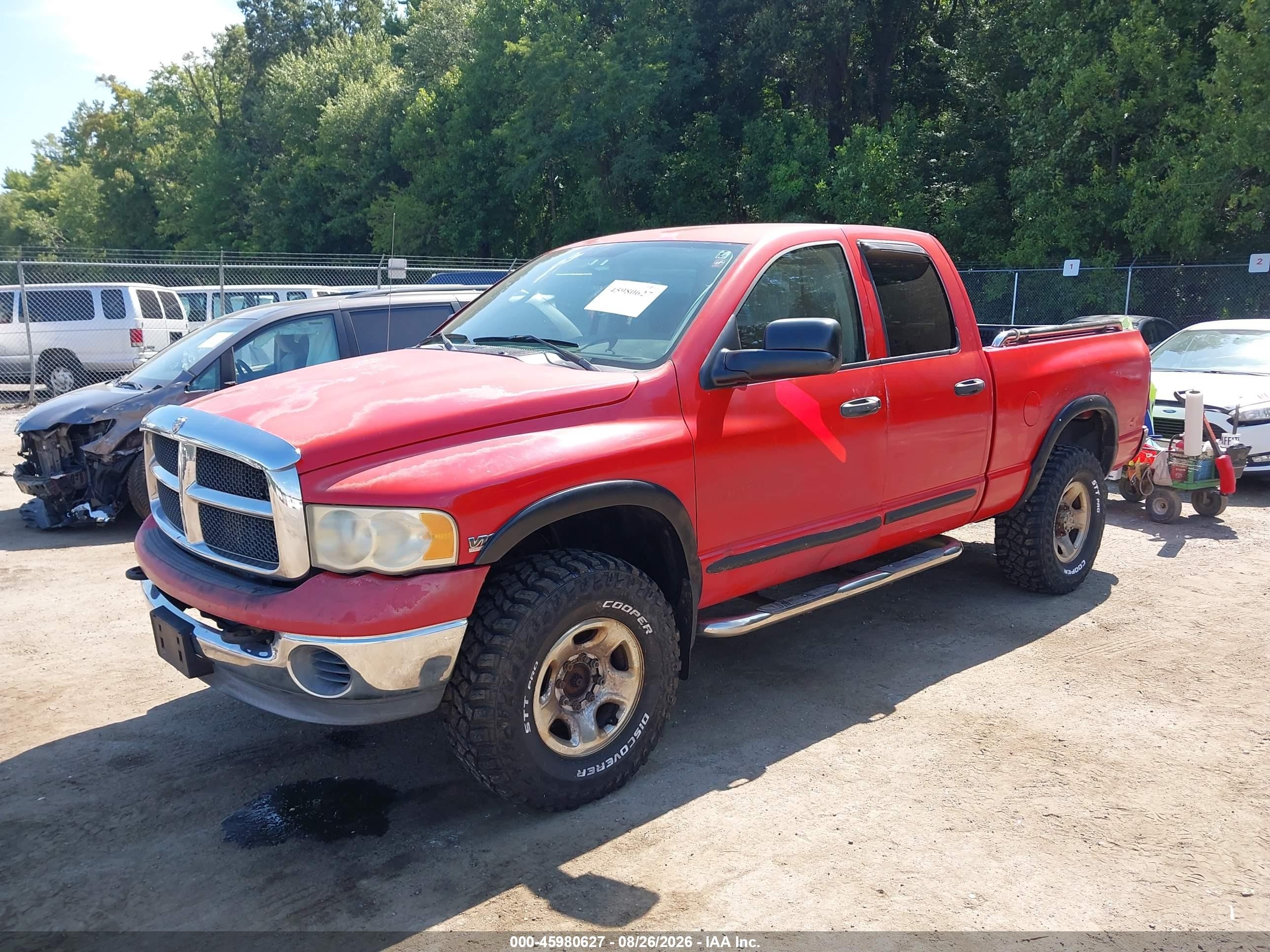 2003 Dodge Ram 2500 Slt/laramie/st Red vin: 3D7KU28W43G762285