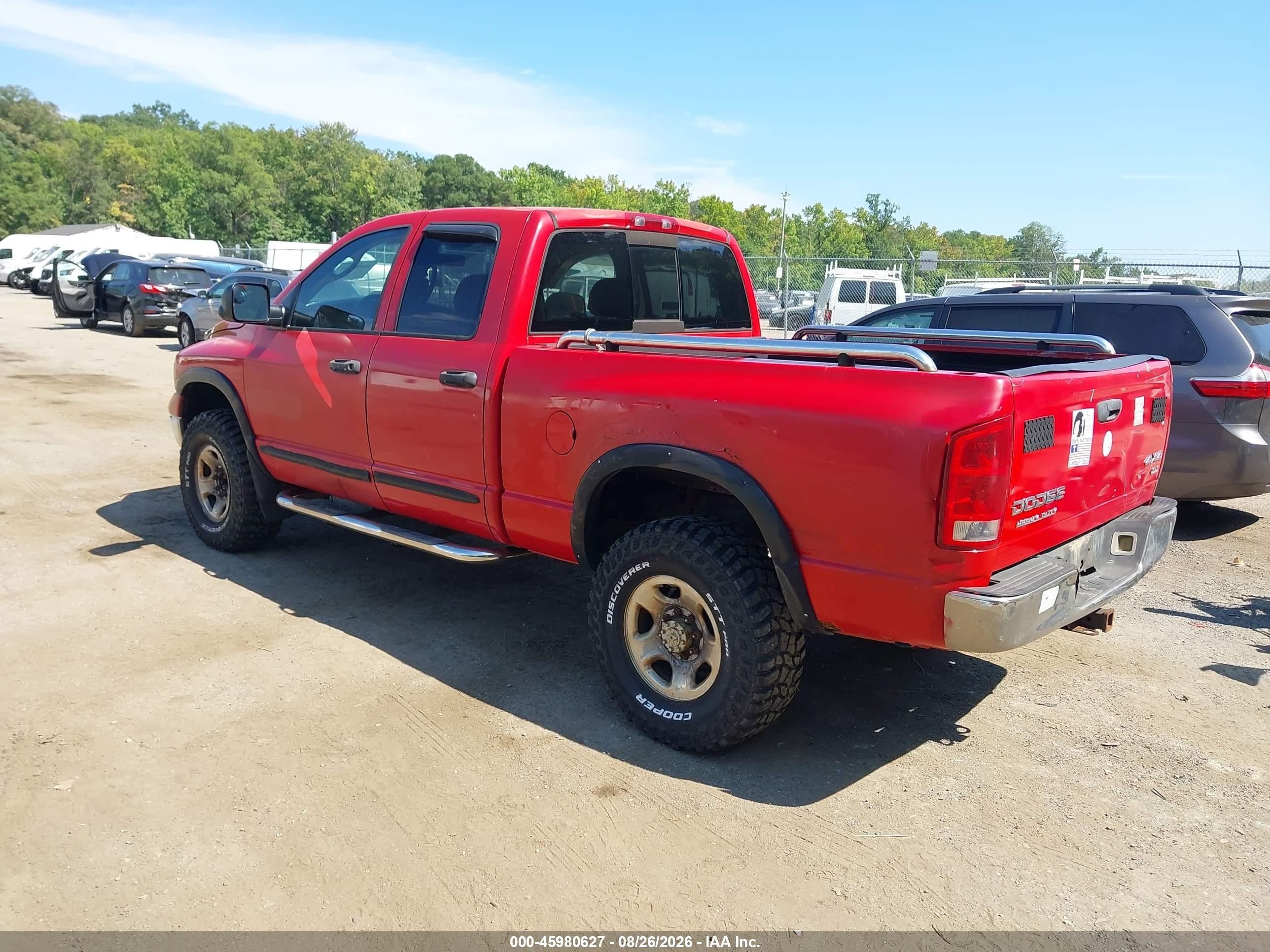 2003 Dodge Ram 2500 Slt/laramie/st Red vin: 3D7KU28W43G762285